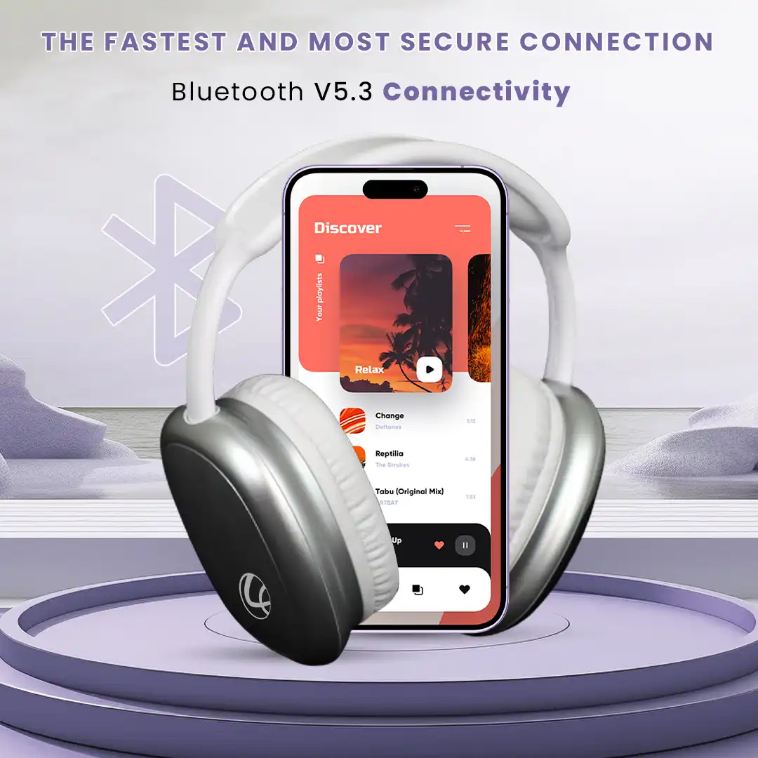 EERS Wireless Bluetooth Headphone With Upto 30 Hrs* Playtime (Metallic Silver) - Image 4