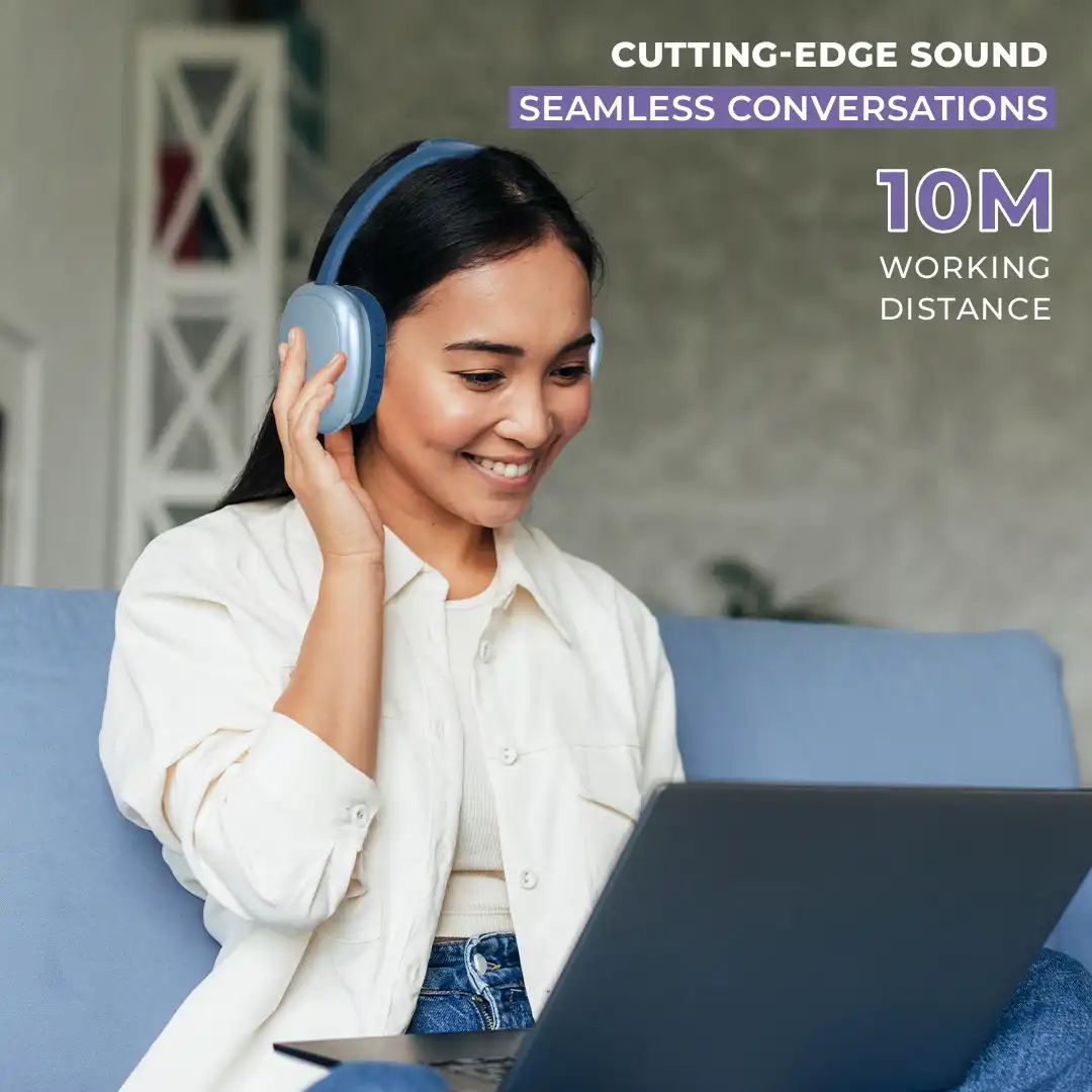 EERS Wireless Bluetooth Headphone With Upto 30 Hrs* Playtime (Metallic Silver) - Image 5