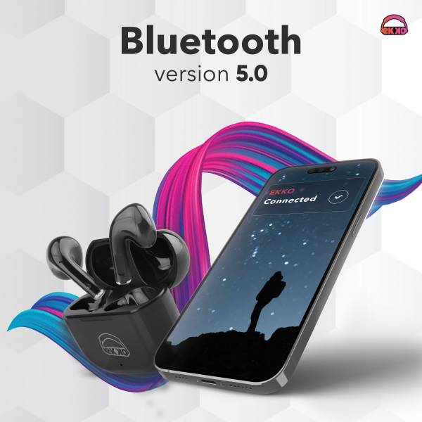 EKKO Earbeats T02: 10H Playtime, Siri & Google Assistant, Type C, 10MM Drivers, Mass Bass, Bluetooth 5.0, Ultimate Comfort (Black) - Image 5
