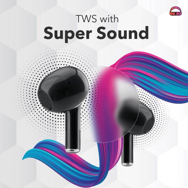 EKKO Earbeats T02: 10H Playtime, Siri & Google Assistant, Type C, 10MM Drivers, Mass Bass, Bluetooth 5.0, Ultimate Comfort (Black) - Image 7
