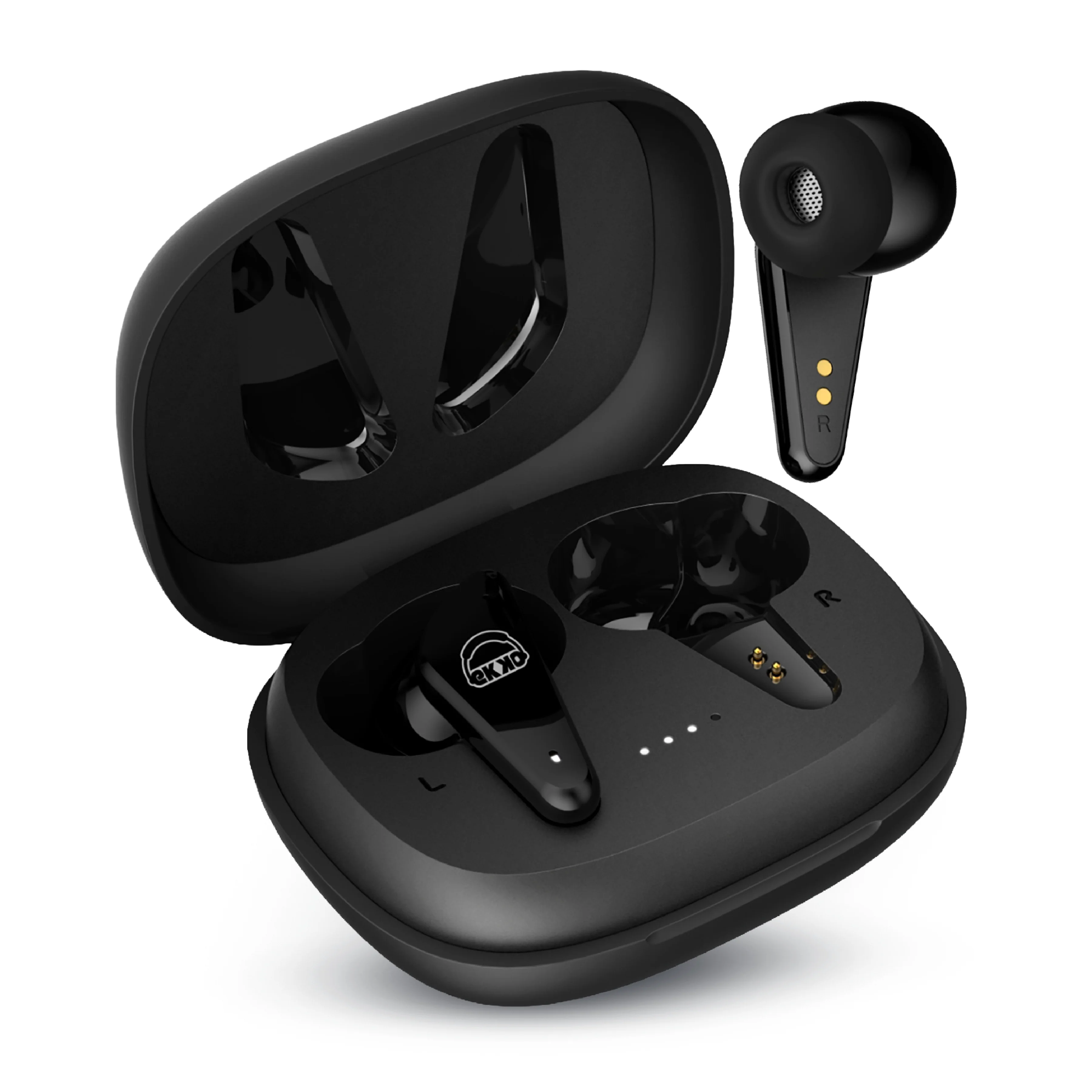 EKKO Earbeats T09: Mic, ENC Call Noise Cancellation, 40H Playtime, 10MM Driver, Twin Connect, Maxx Bass, Water Resistance (Black) - Image 2