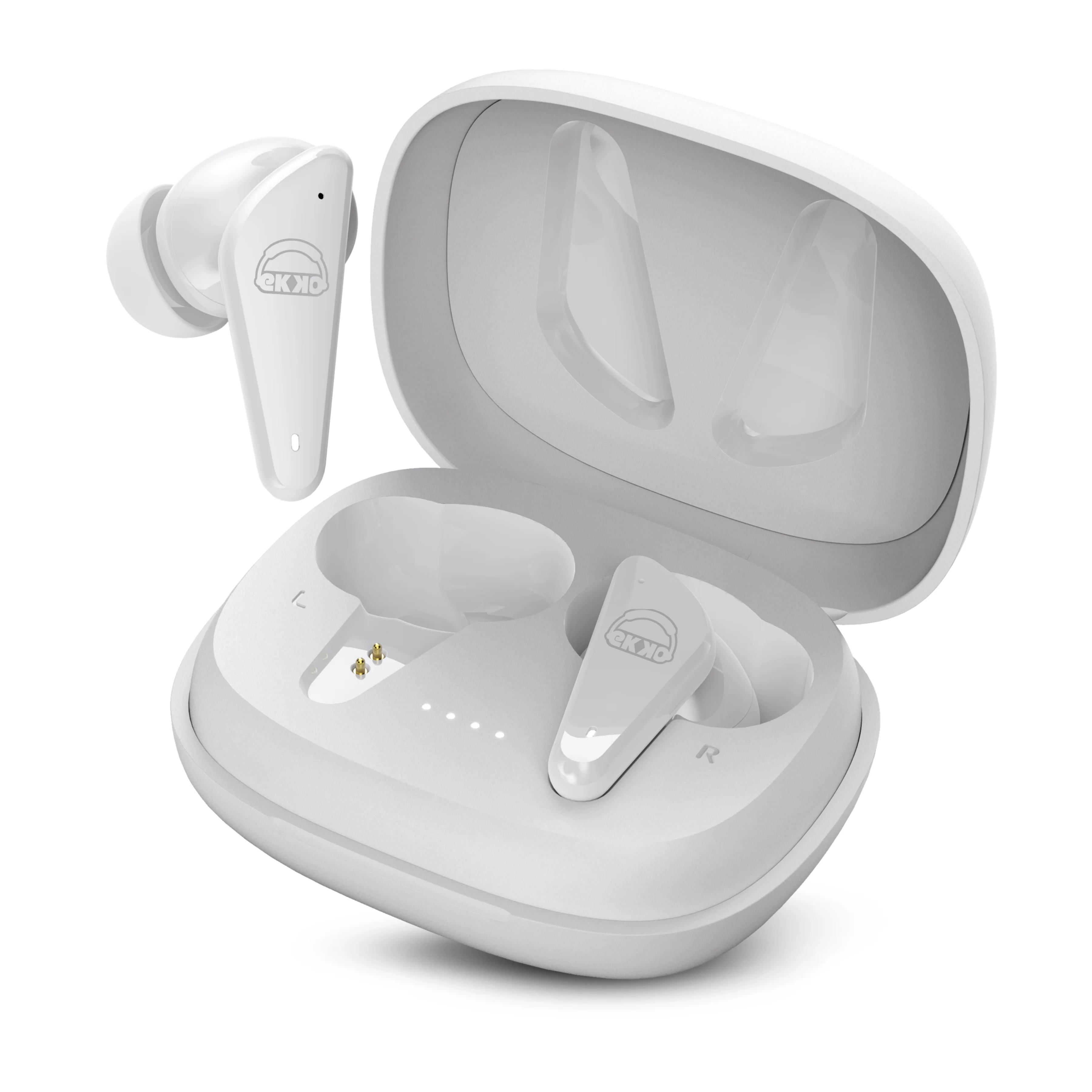 EKKO Earbeats T09: Mic, ENC Call Noise Cancellation, 40H Playtime, 10MM Driver, Twin Connect, Maxx Bass, Water Resistance (White) - Image 2