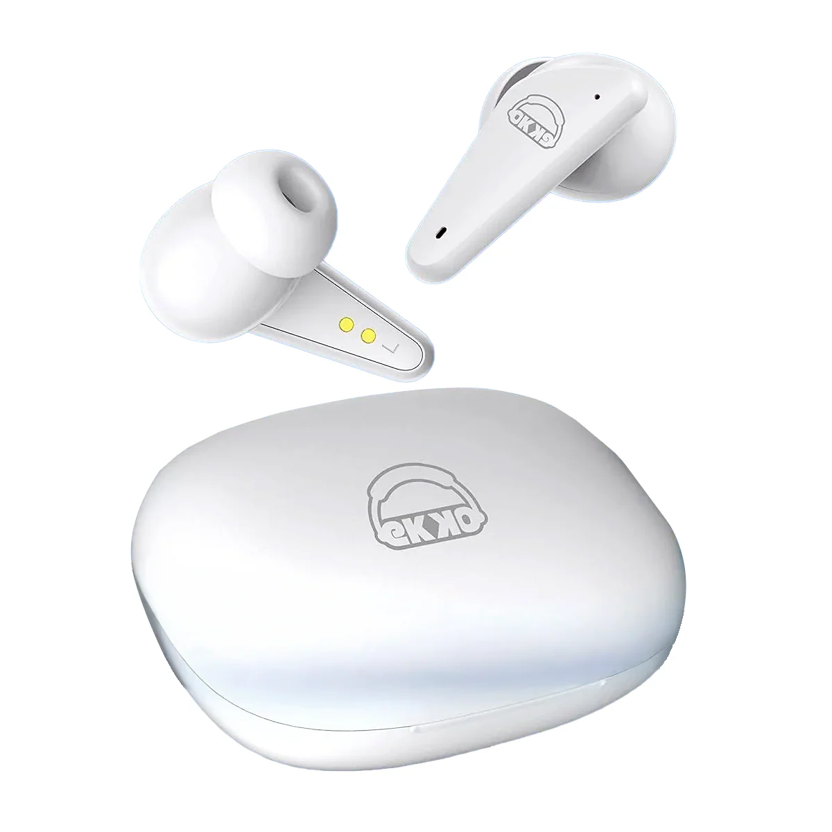 EKKO Earbeats T09: Mic, ENC Call Noise Cancellation, 40H Playtime, 10MM Driver, Twin Connect, Maxx Bass, Water Resistance (White) - Image 3