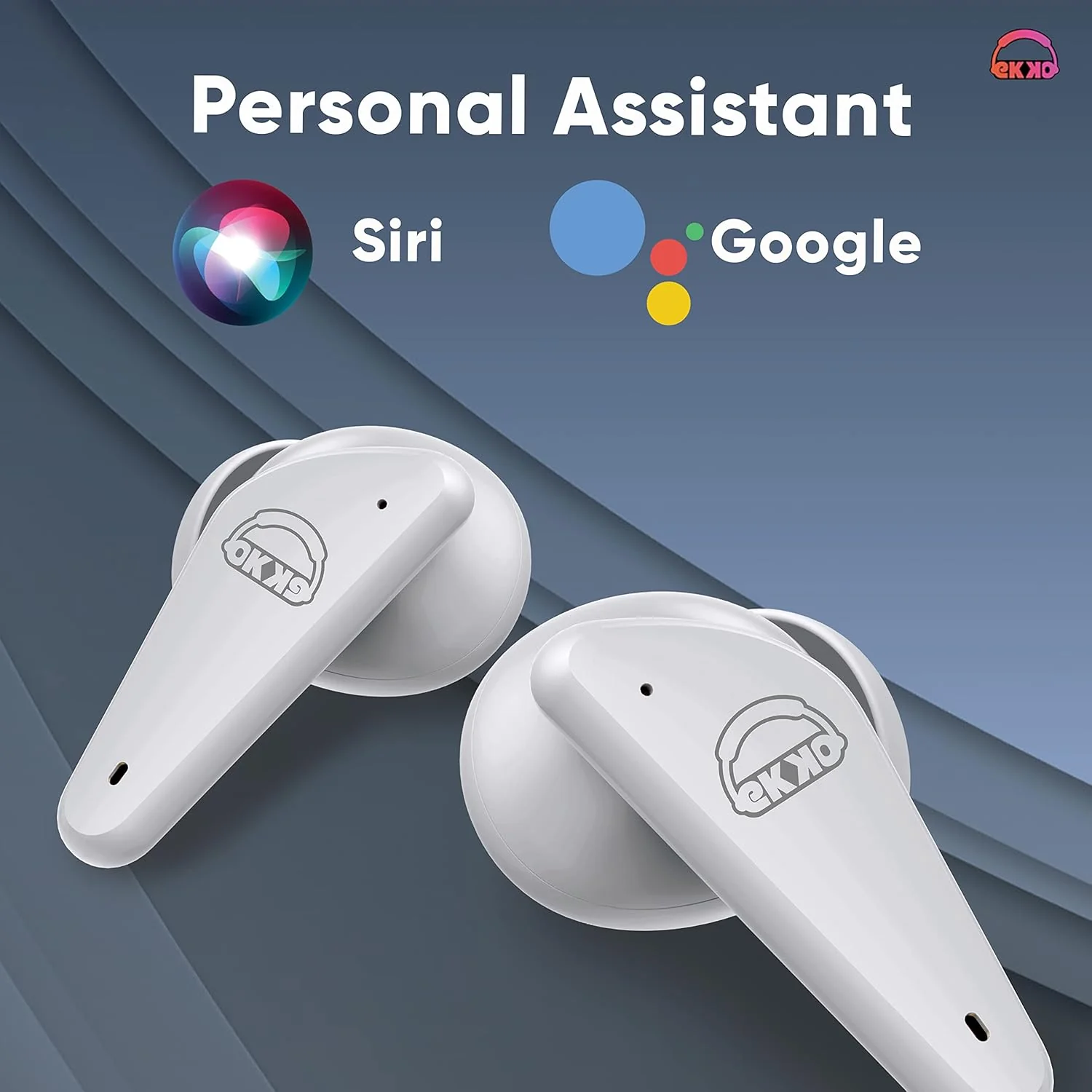 EKKO Earbeats T09: Mic, ENC Call Noise Cancellation, 40H Playtime, 10MM Driver, Twin Connect, Maxx Bass, Water Resistance (White) - Image 9