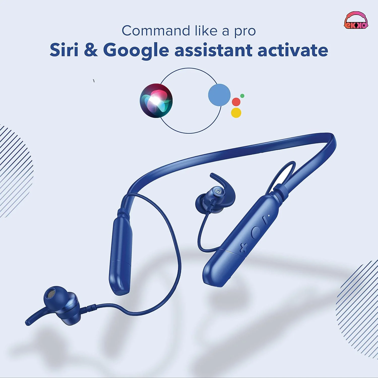 EKKO Unplug N05 Neckband, 50 Hours Playback Time 10 mm Driver Size, Bluetooth V5.2, Quick Charging, IPX4 Protection, SIRI & Google Assistant - Image 7