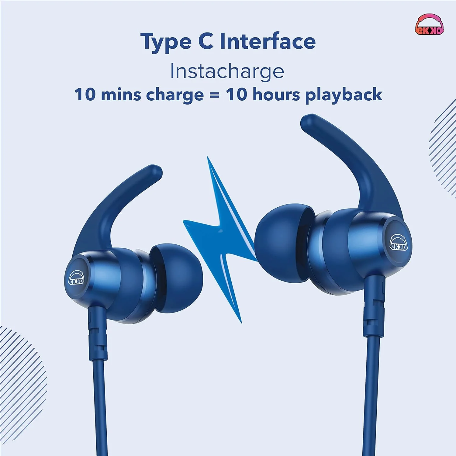 EKKO Unplug N05 Neckband, 50 Hours Playback Time 10 mm Driver Size, Bluetooth V5.2, Quick Charging, IPX4 Protection, SIRI & Google Assistant - Image 8