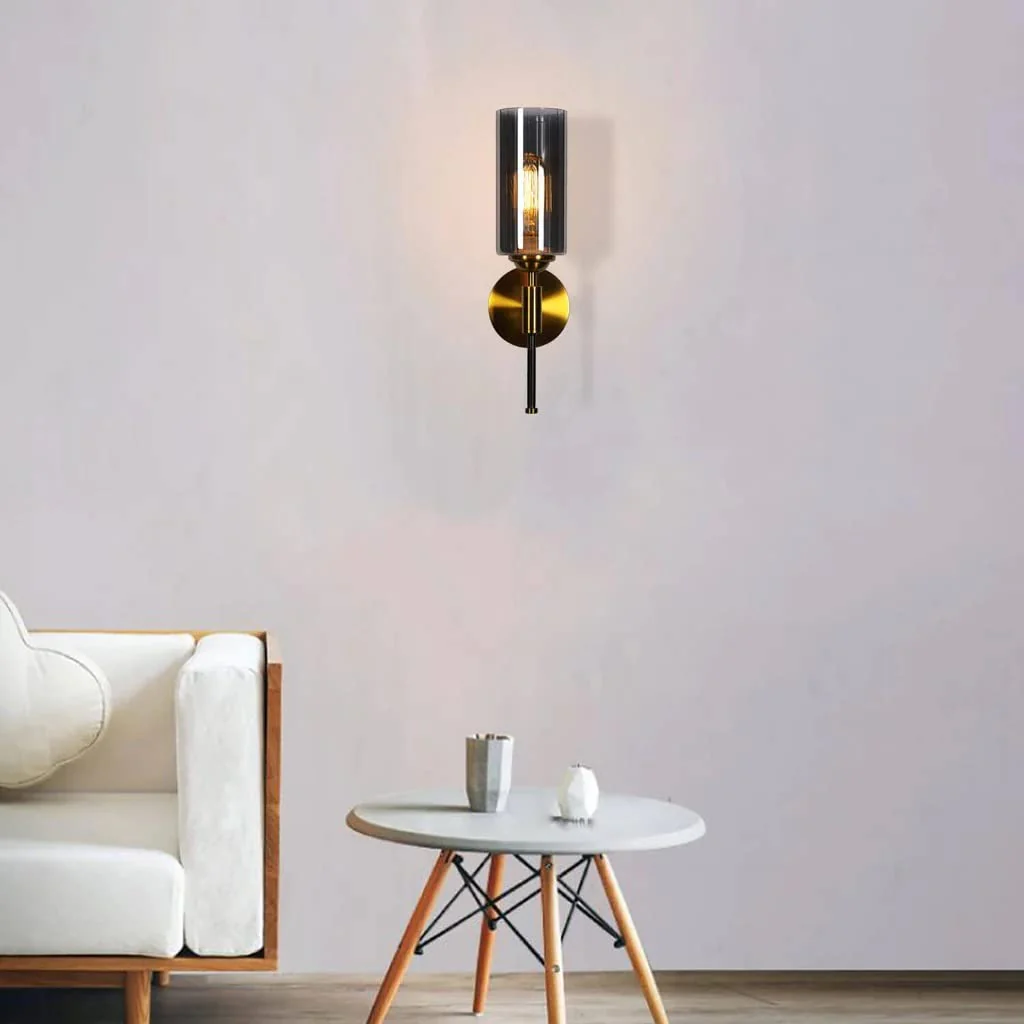 Electricals Saluto Wall Light for Bedroom, Living Room, Home Decor - Metal, Glass Body (Smoke) - Image 6