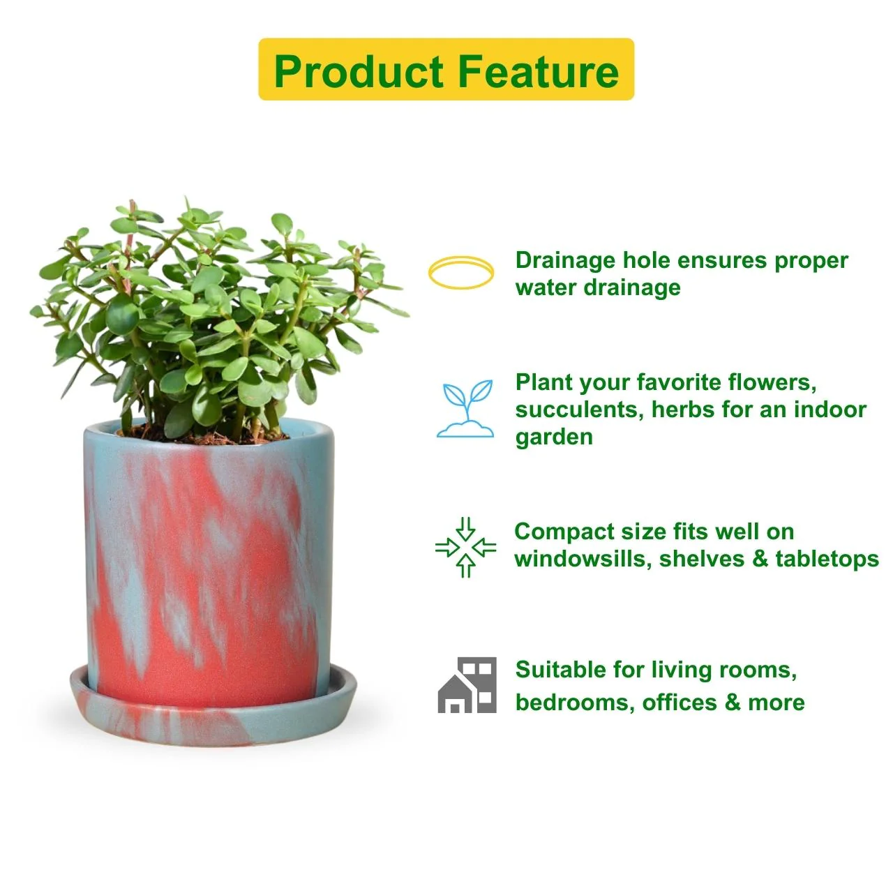 Elegant Glow – Premium Ceramic Plant Pot with Timeless Charm - Image 4