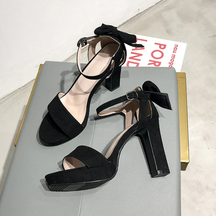 Elena Bowknot High Block Heels - Image 7