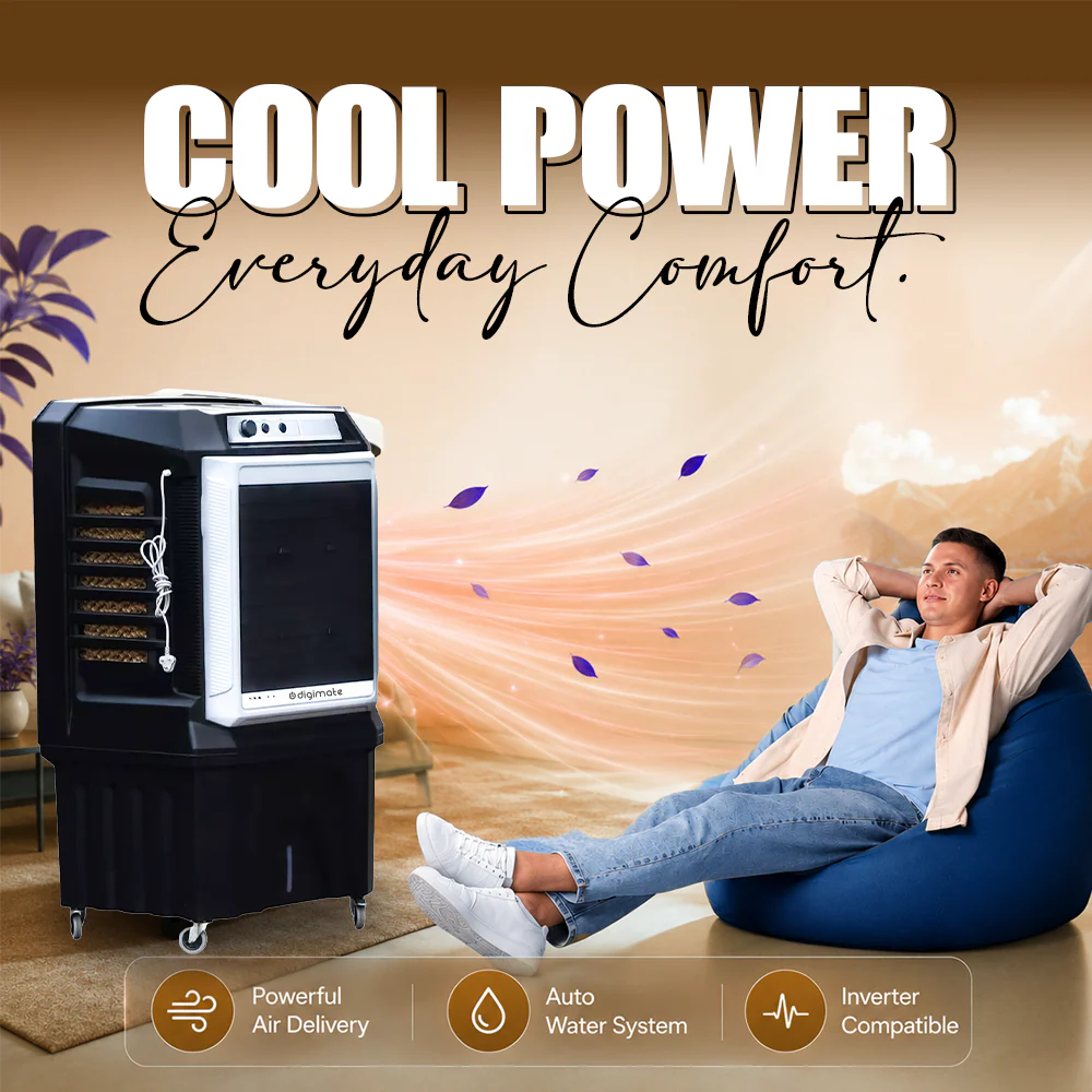 Elephant 160L Industrial Air Cooler with Powerful Air Delivery & Honeycomb Pads (DG-ELEPHANT-THUNDER160L) - Image 5