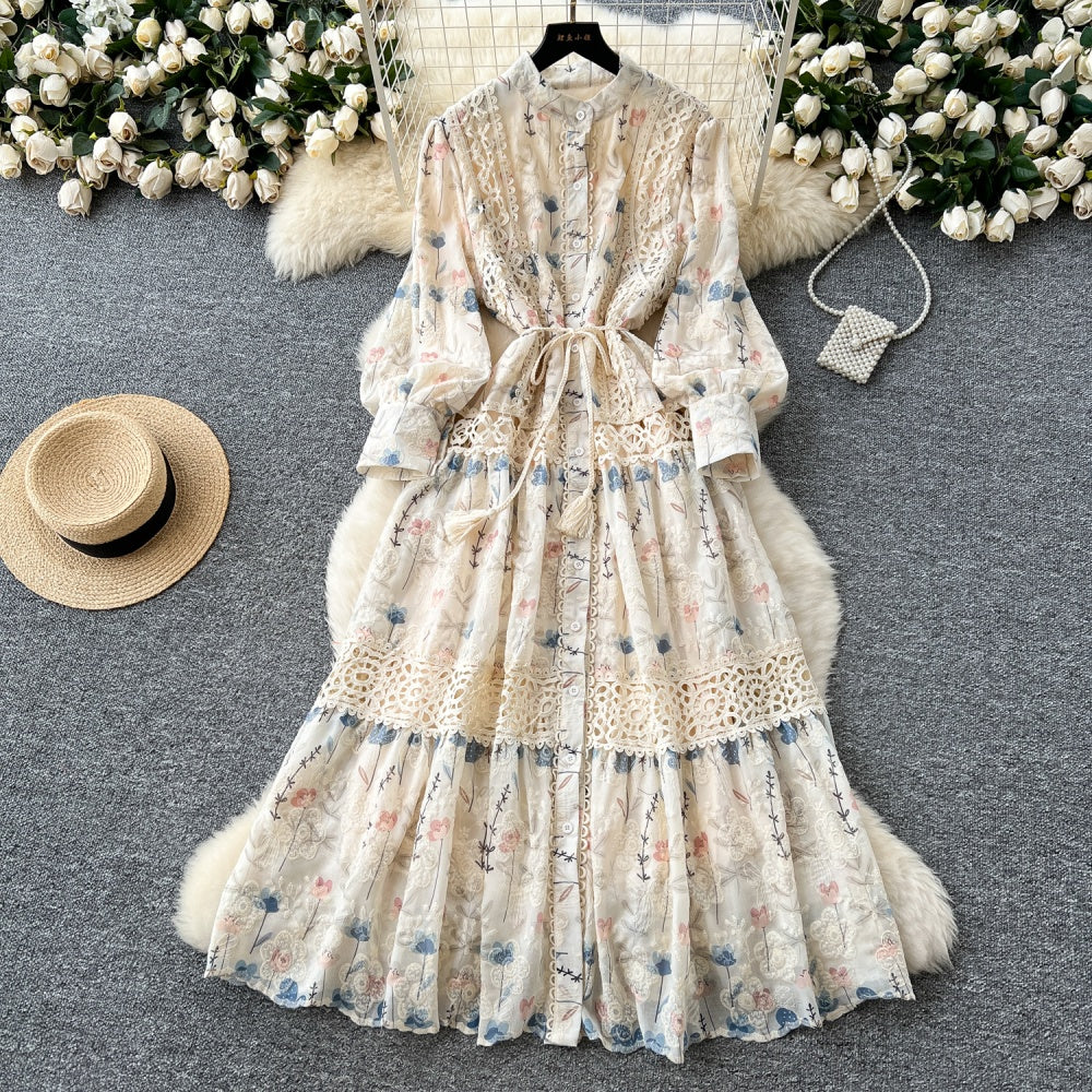 Elianna Embroidery Luxe Maxi Dress