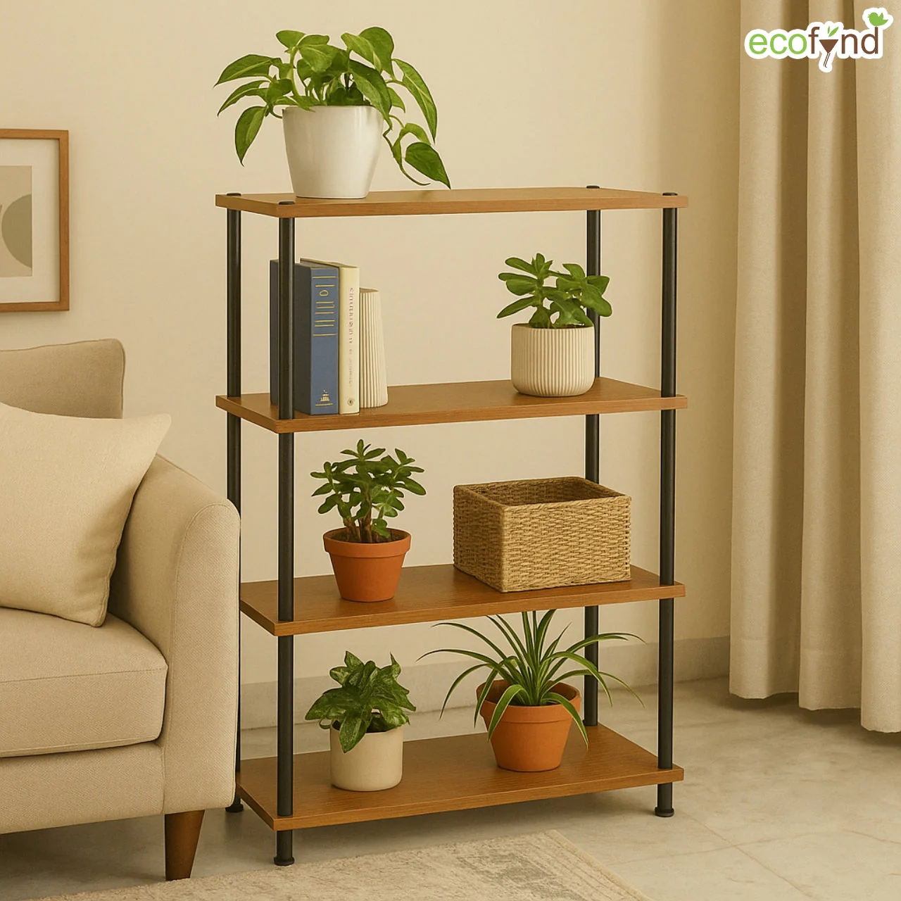Elio 4-Tier Plant Stand – Space-Saving Vertical Shelf for Balcony & Indoors - Image 5