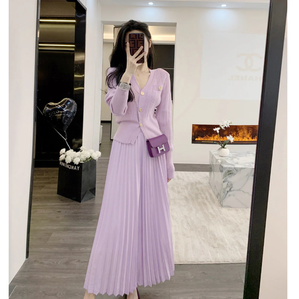 Elsie Pleated Skirt Set