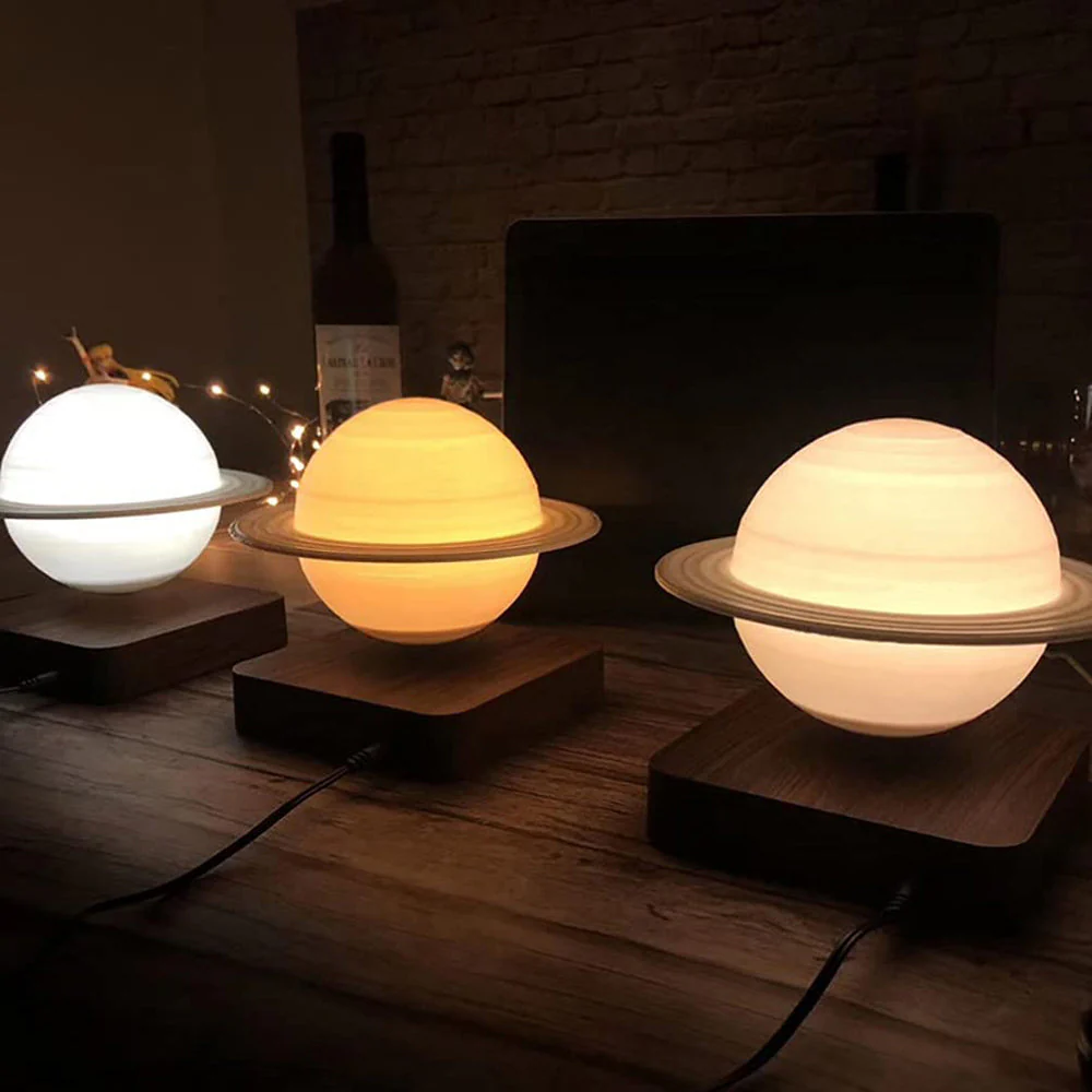 Elysium: 3D Floating Saturn Lamp with Magnetic Levitation, 360° Rotation & Touch-Control LED for Home & Office Décor - Image 2