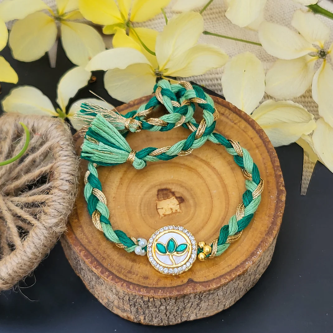 Emerald lotus Rakhi