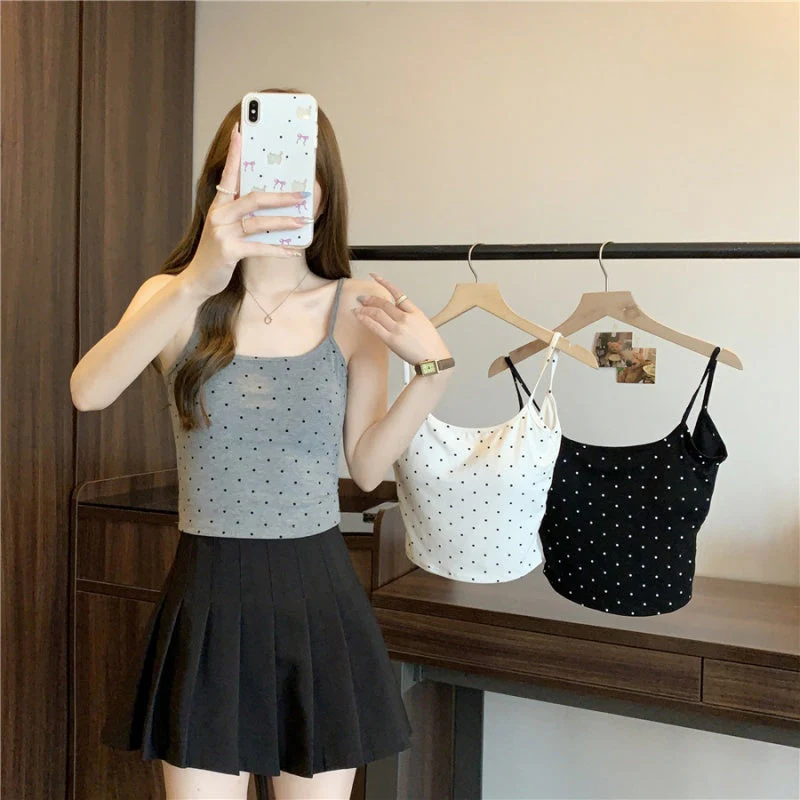 Emerson Low Back Buit-In Bra Polka Top - Image 5