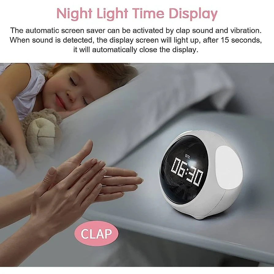 EmojiWake: Unique Emoji Display Alarm Clock with Fun Expressions, Dual Alarms, Snooze Function & Adjustable Brightness - Image 7
