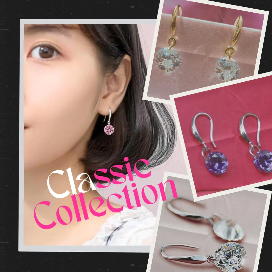 Enchanting Light Weight Cubic Zircon Crystal Drop Earrings For Women And Girls, For Daily Use, Office Use (Pink, Purple, Gold & Silver) - Image 4