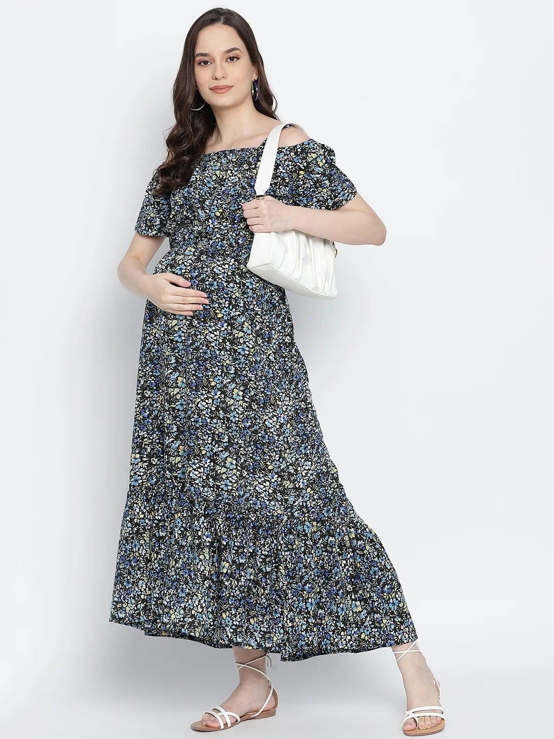 Endearing Sweet Posh Floral Printed Maternity Dress For Moms - Image 8
