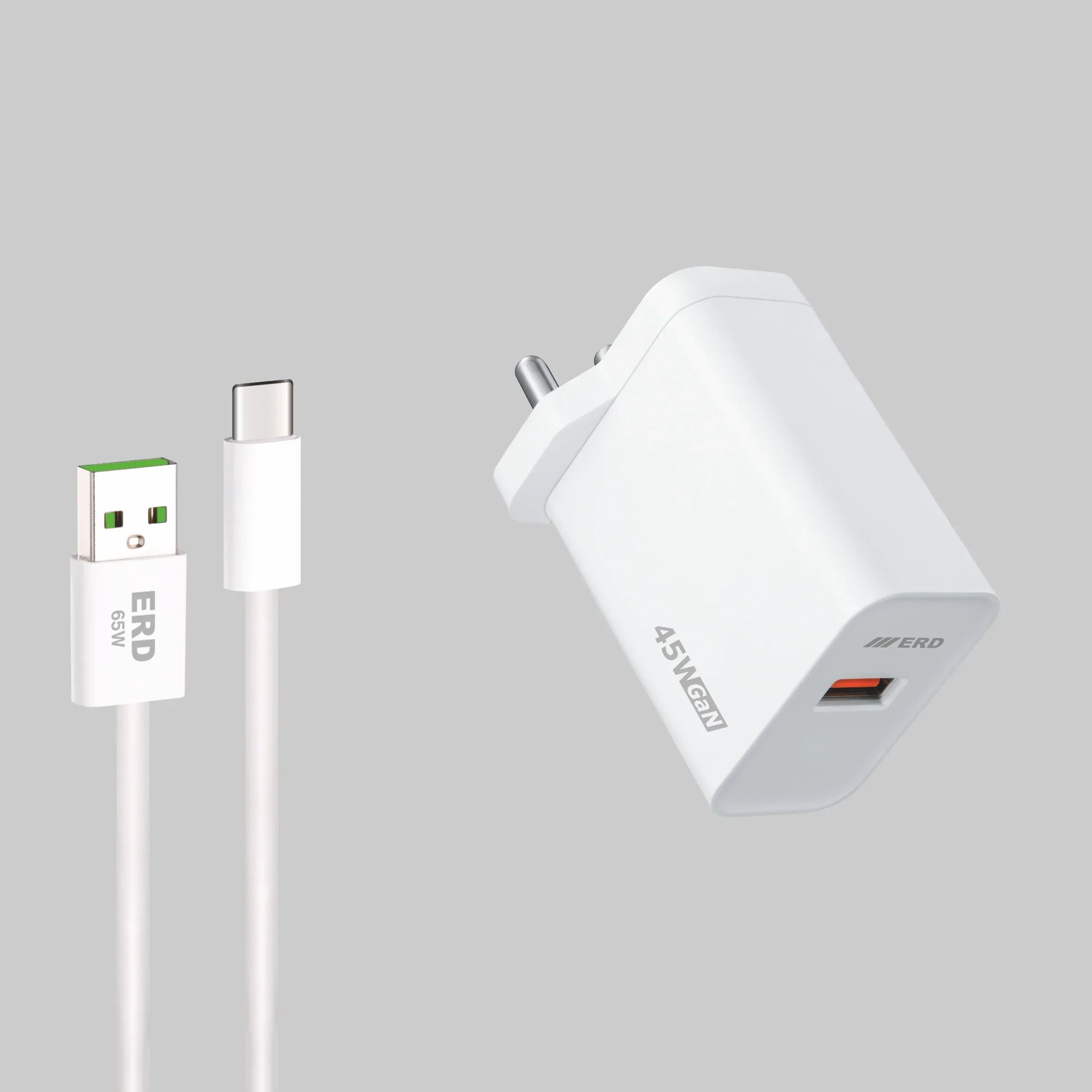 ERD TC-161 USB-A GaN Charger With USB-C Cable, 45W