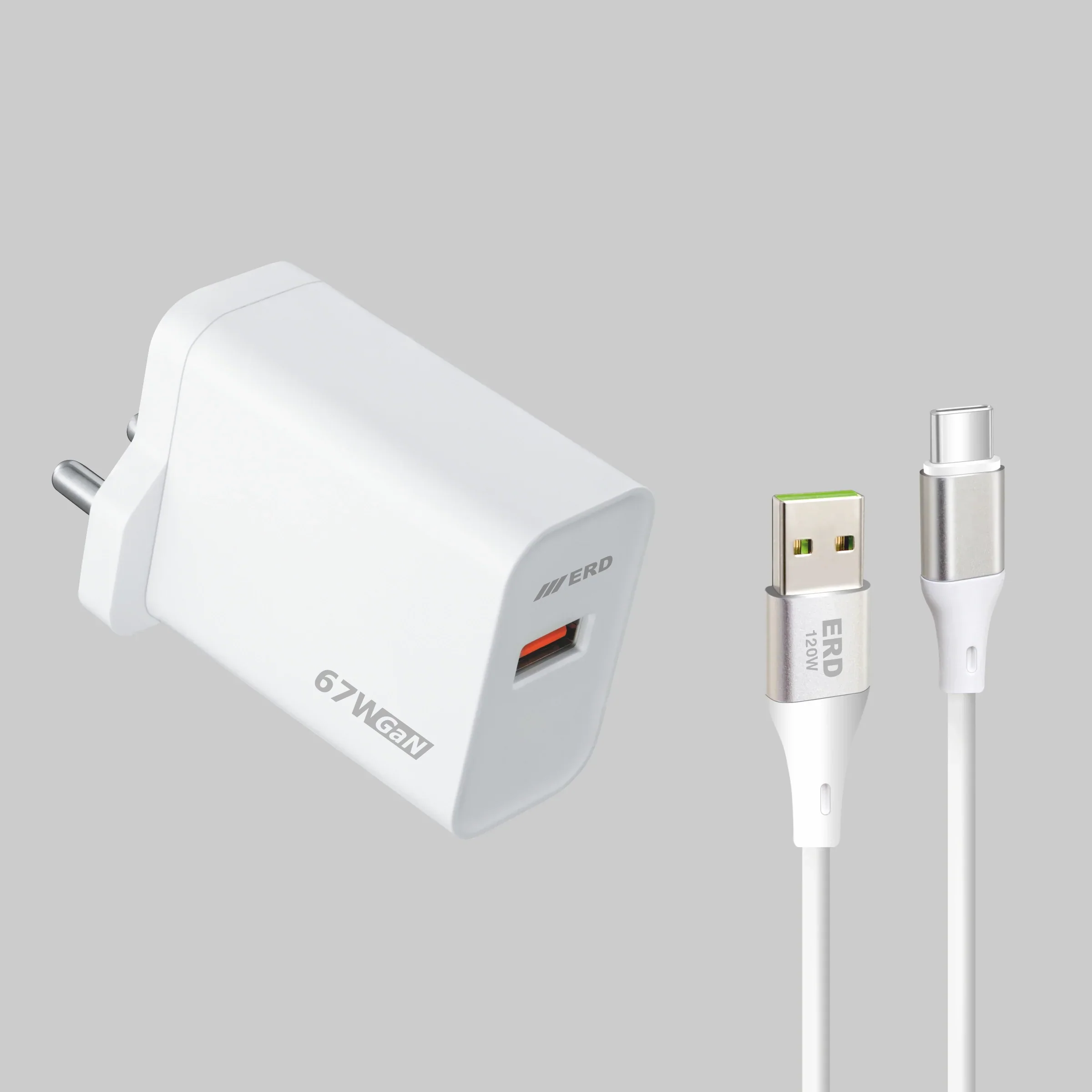 ERD TC-164 USB-A GaN Charger With USB-C Cable, 67W