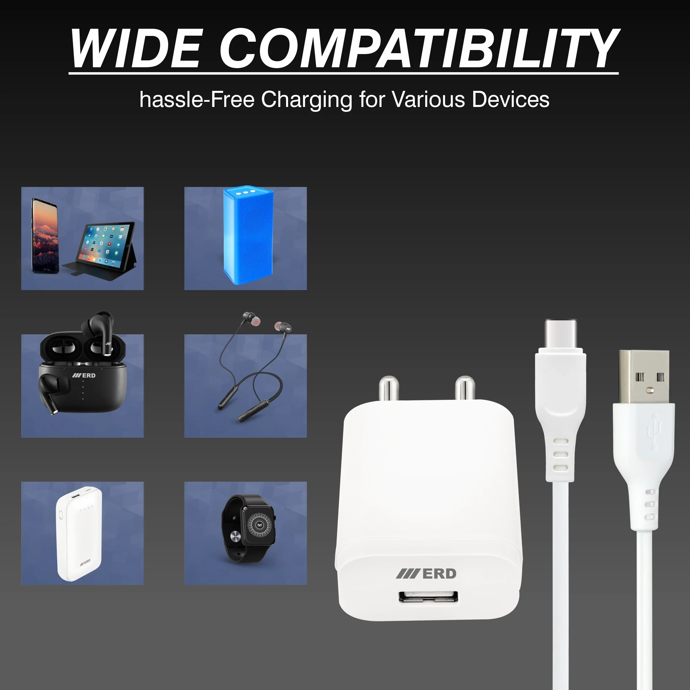 ERD TC-203 CHARGER + USB C WHITE 12W - Image 6