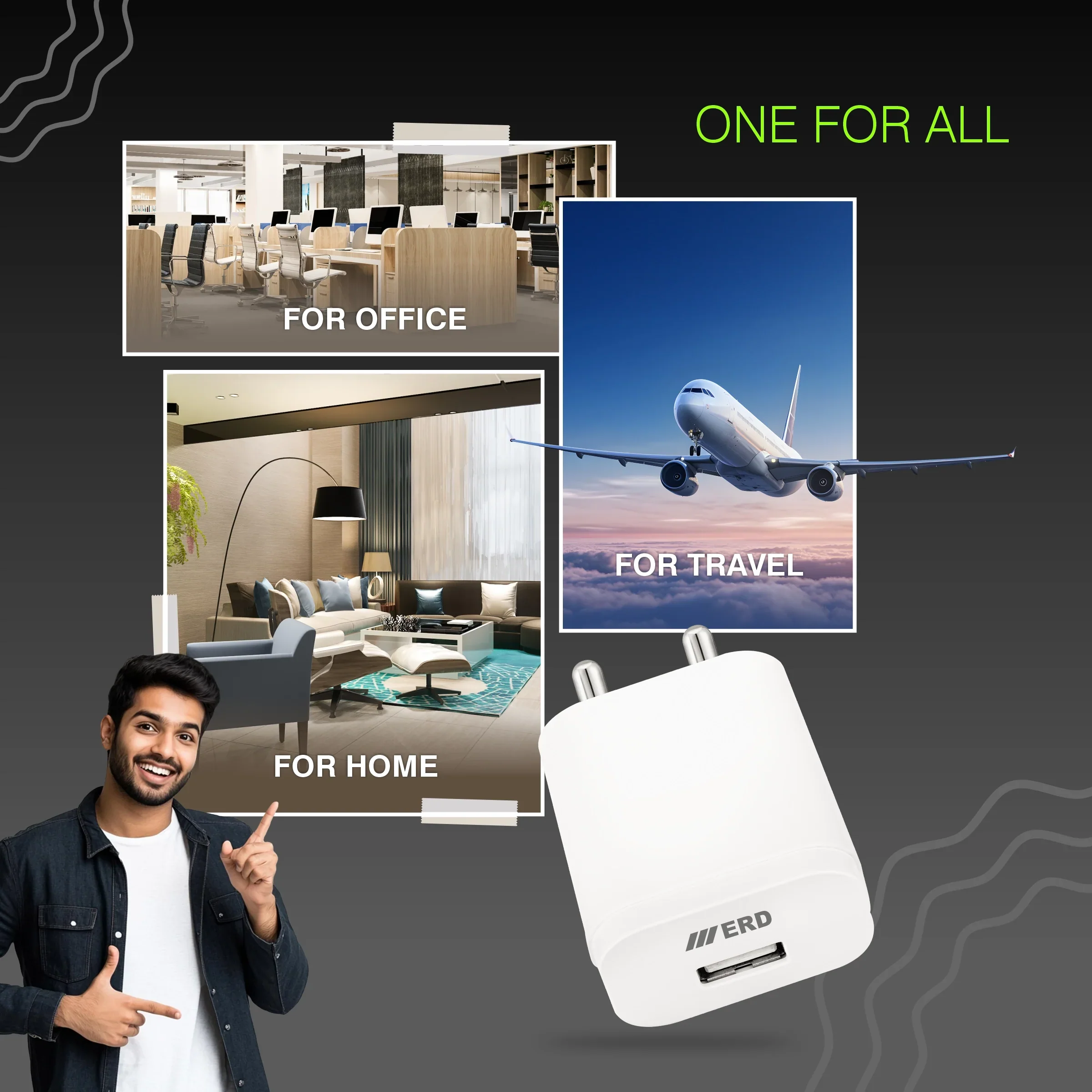 ERD TC-203 CHARGER + USB C WHITE 12W - Image 7