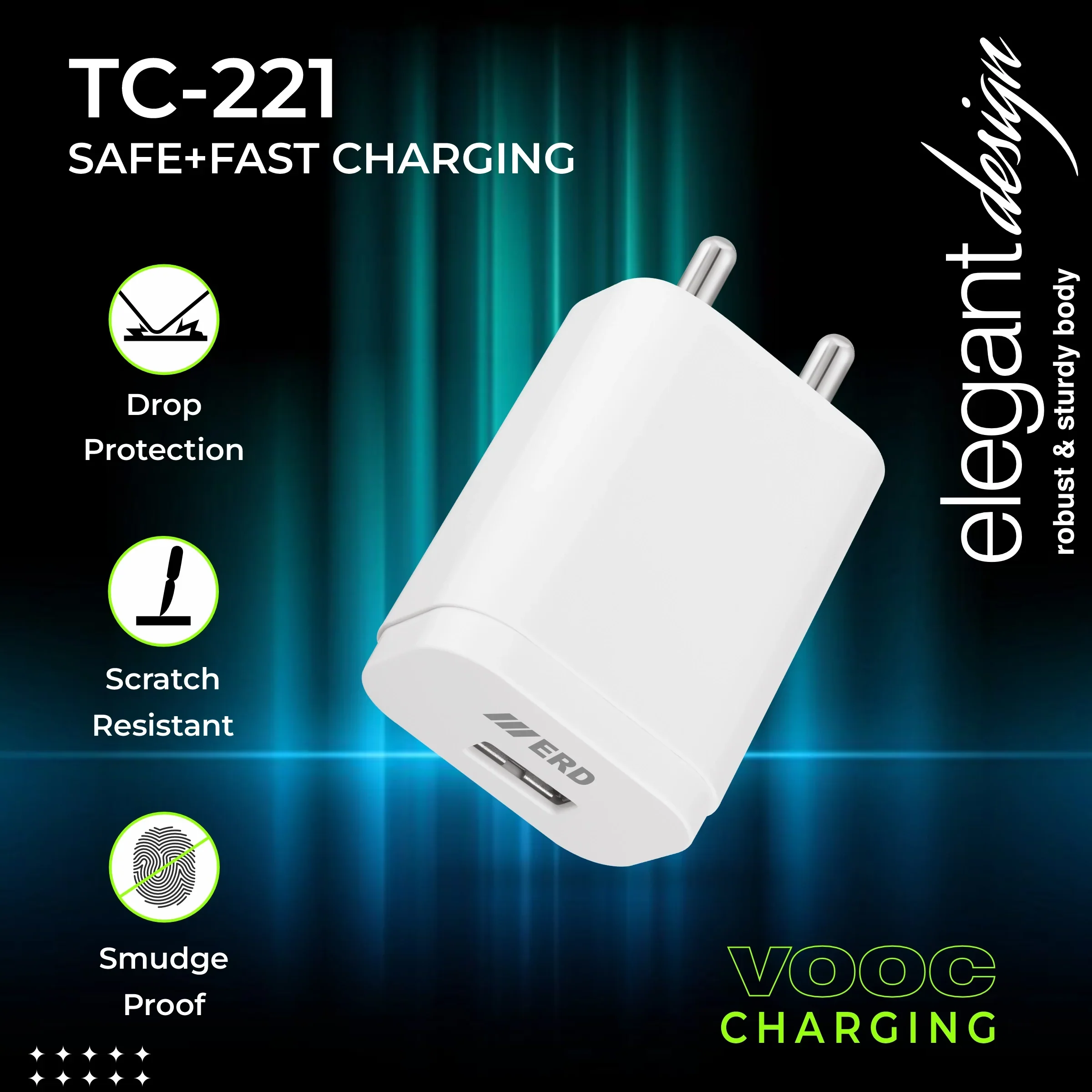 ERD TC-221 USB-A DOCK QC CHARGER WHT 20W - Image 4
