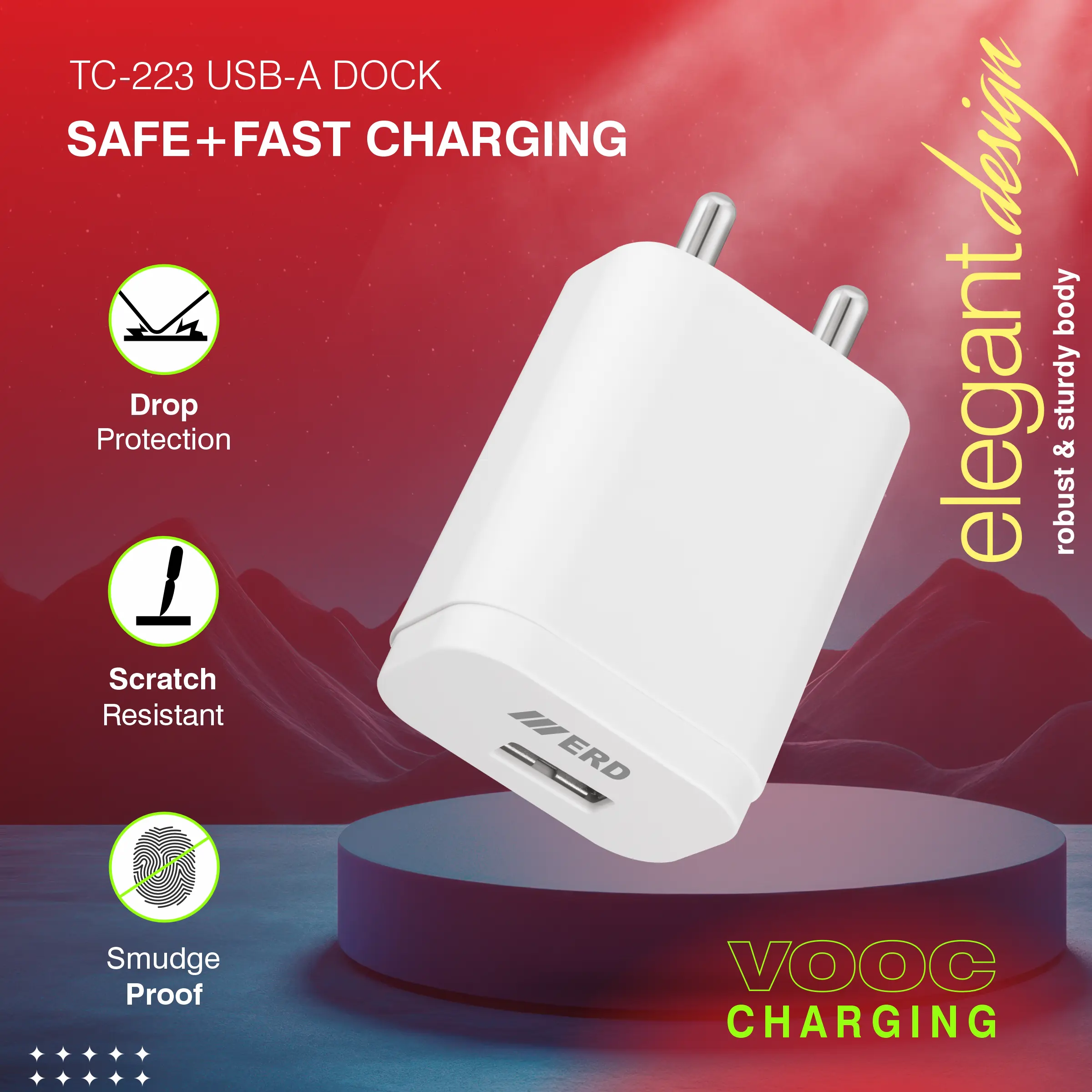 ERD TC-223 USB-A VOOC CHARGER 33W - Image 4