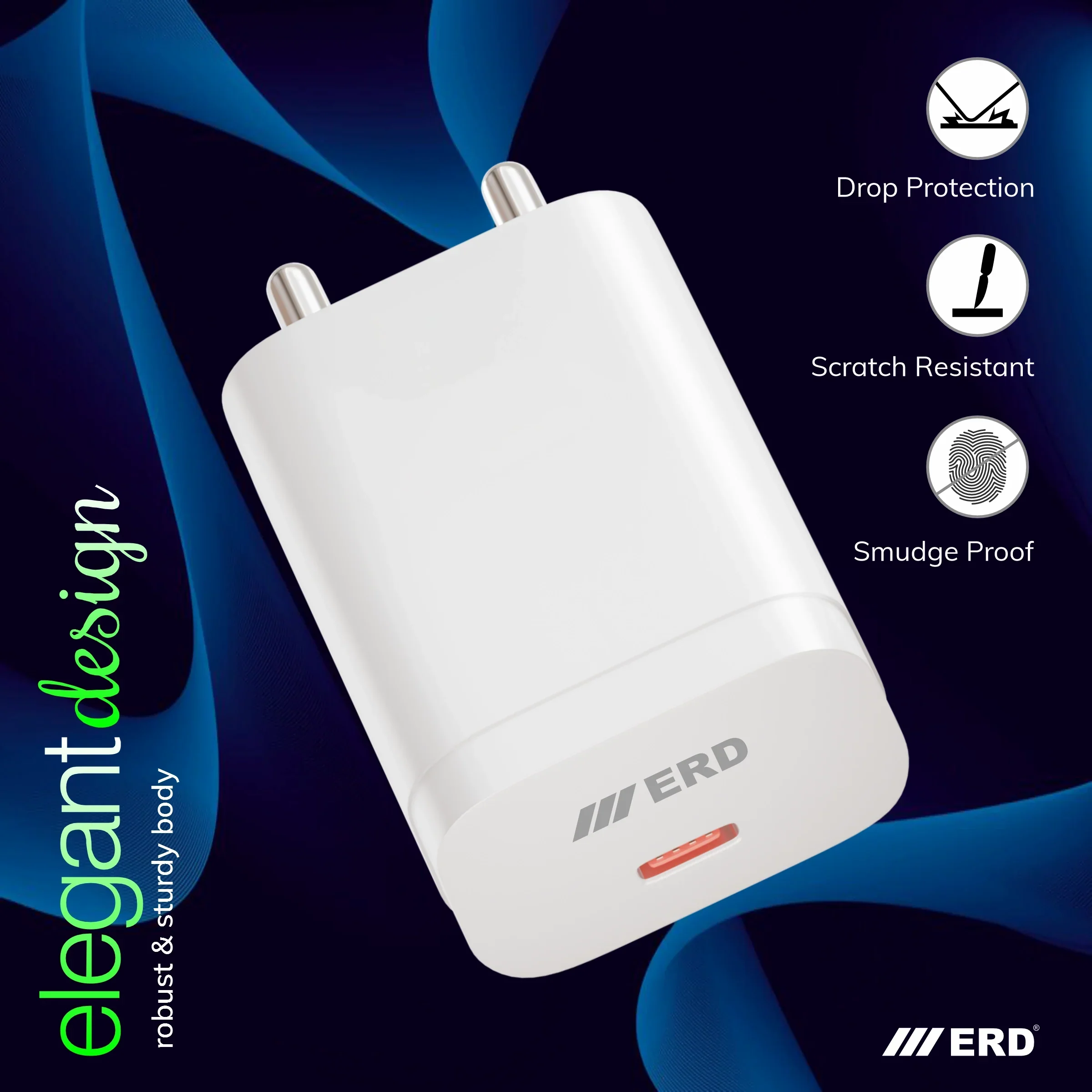 ERD TC-232 USB-C DOCK PD CHARGER WHT 25W - Image 5