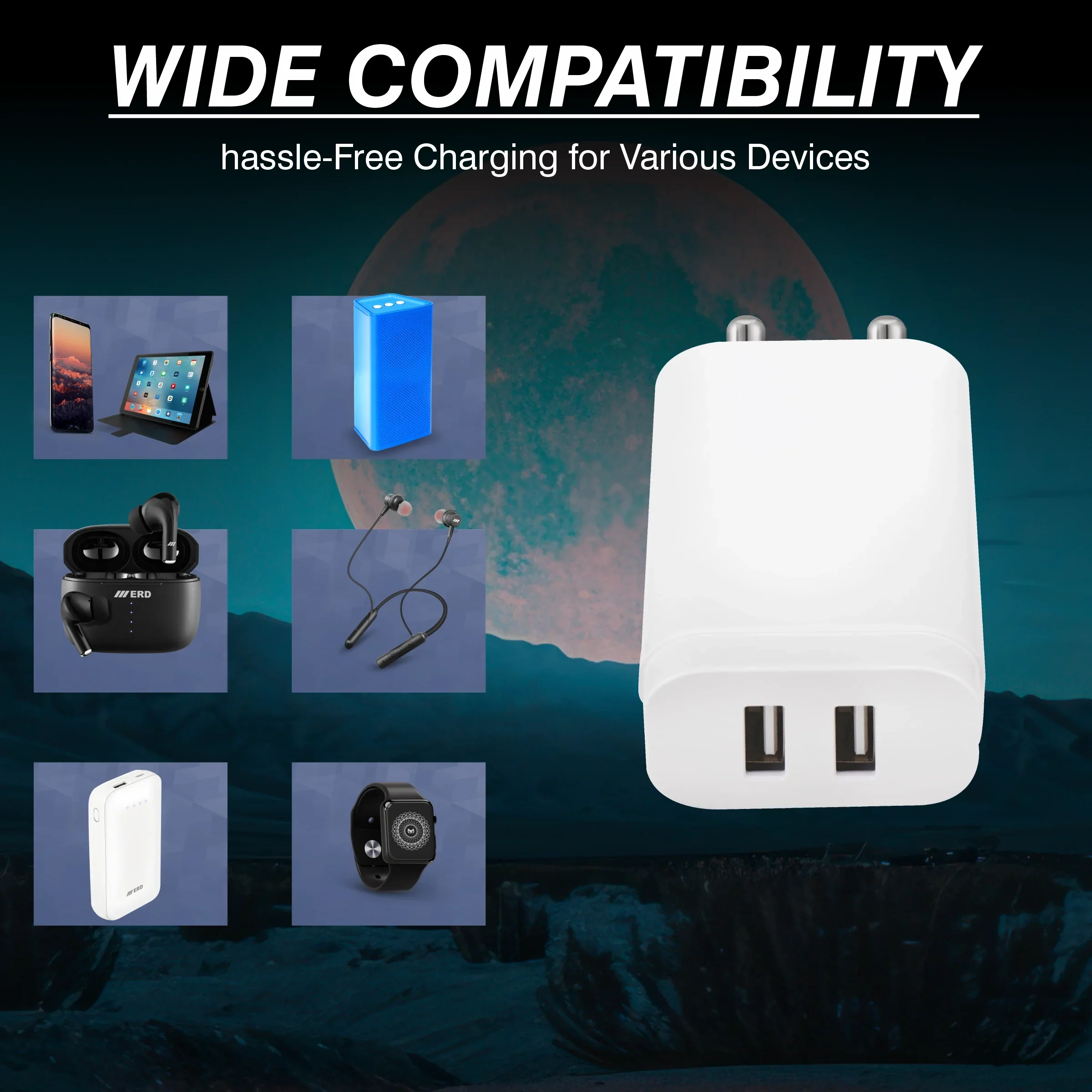 ERD TC-272 USB-A DUAL CHARGER WHT 12W - Image 6