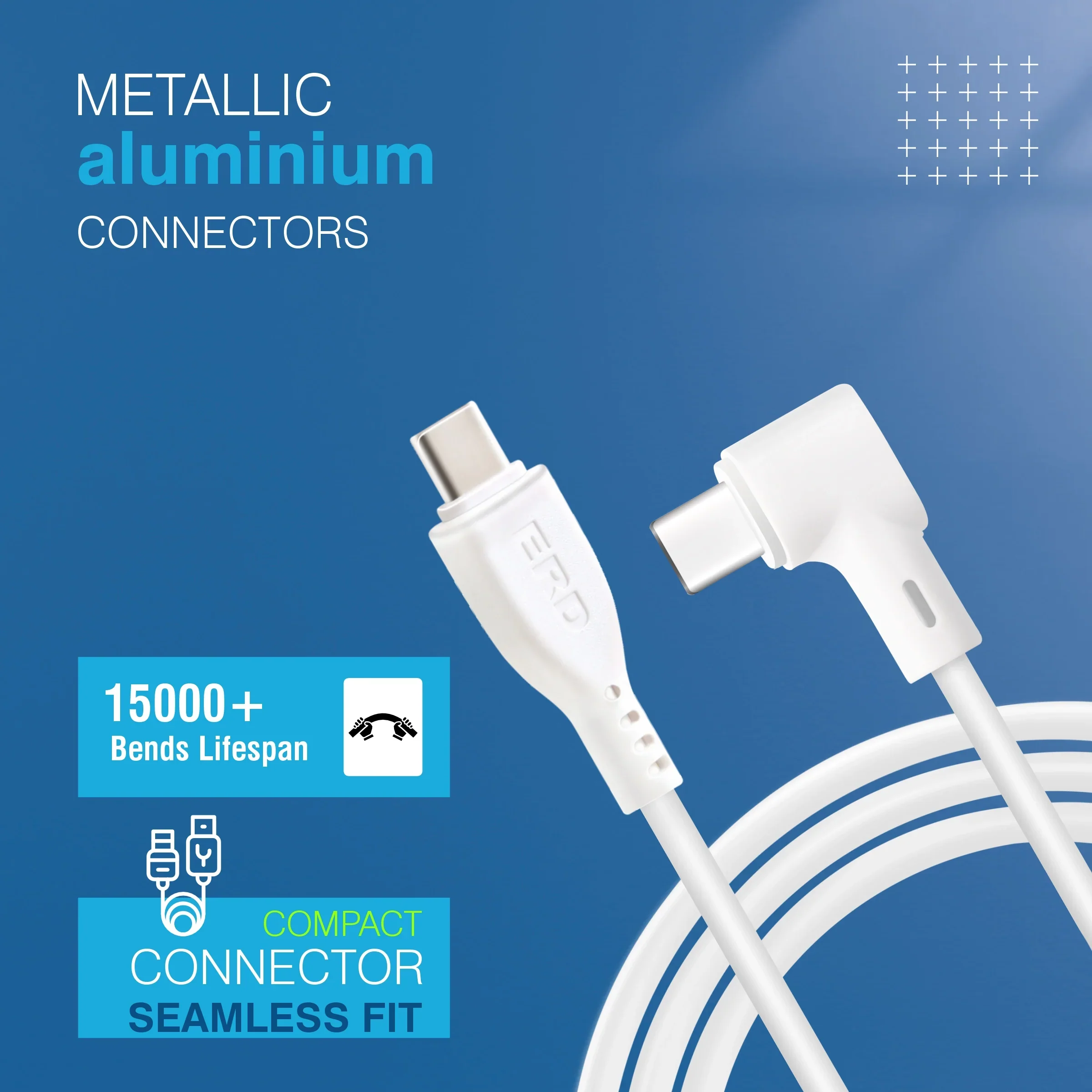 ERD UC-122 USB-C To C L-Shape Data Cable-65W - Image 5