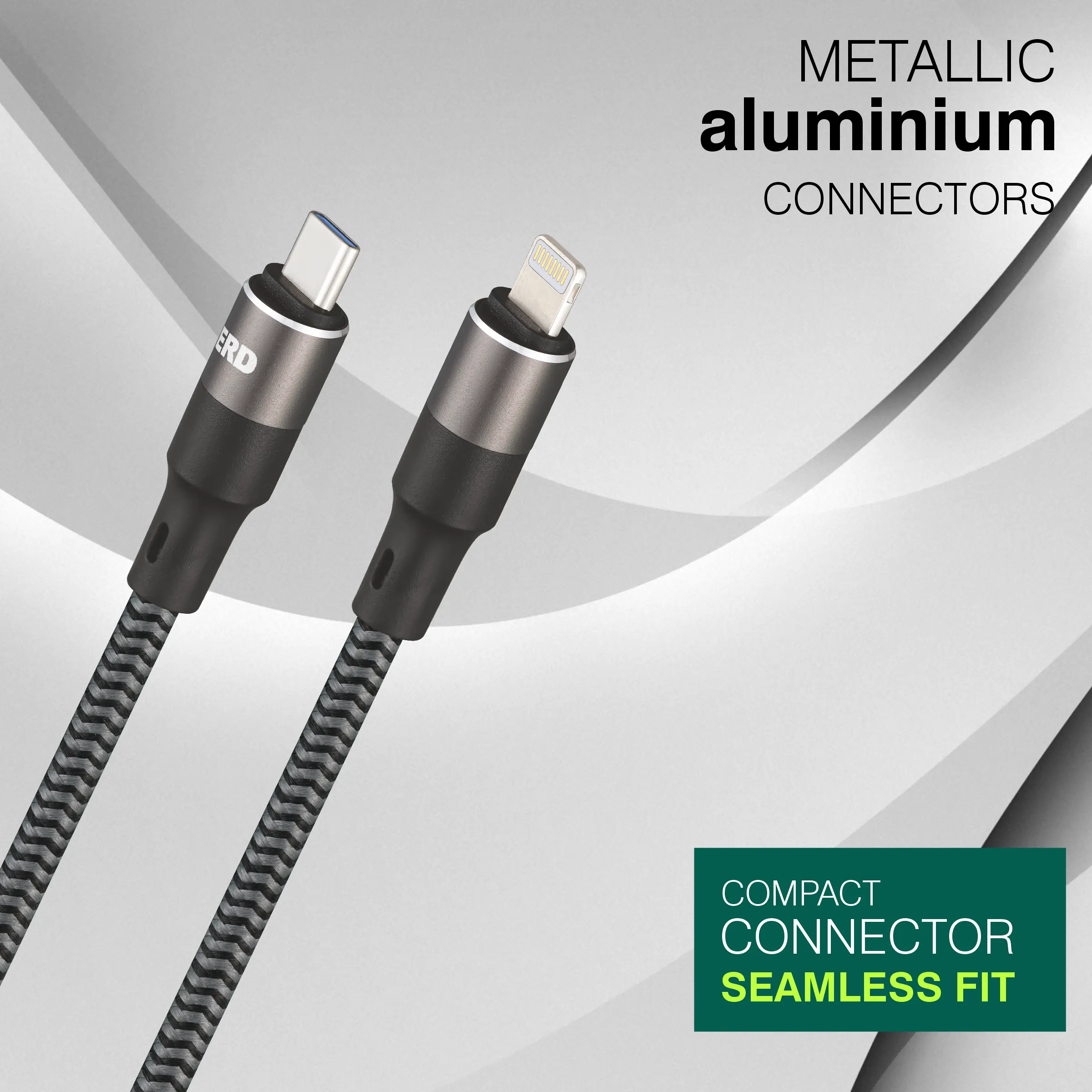 ERD UC-197 USB-C TO Lightning Metal Braided Data Cable-25W - Image 3
