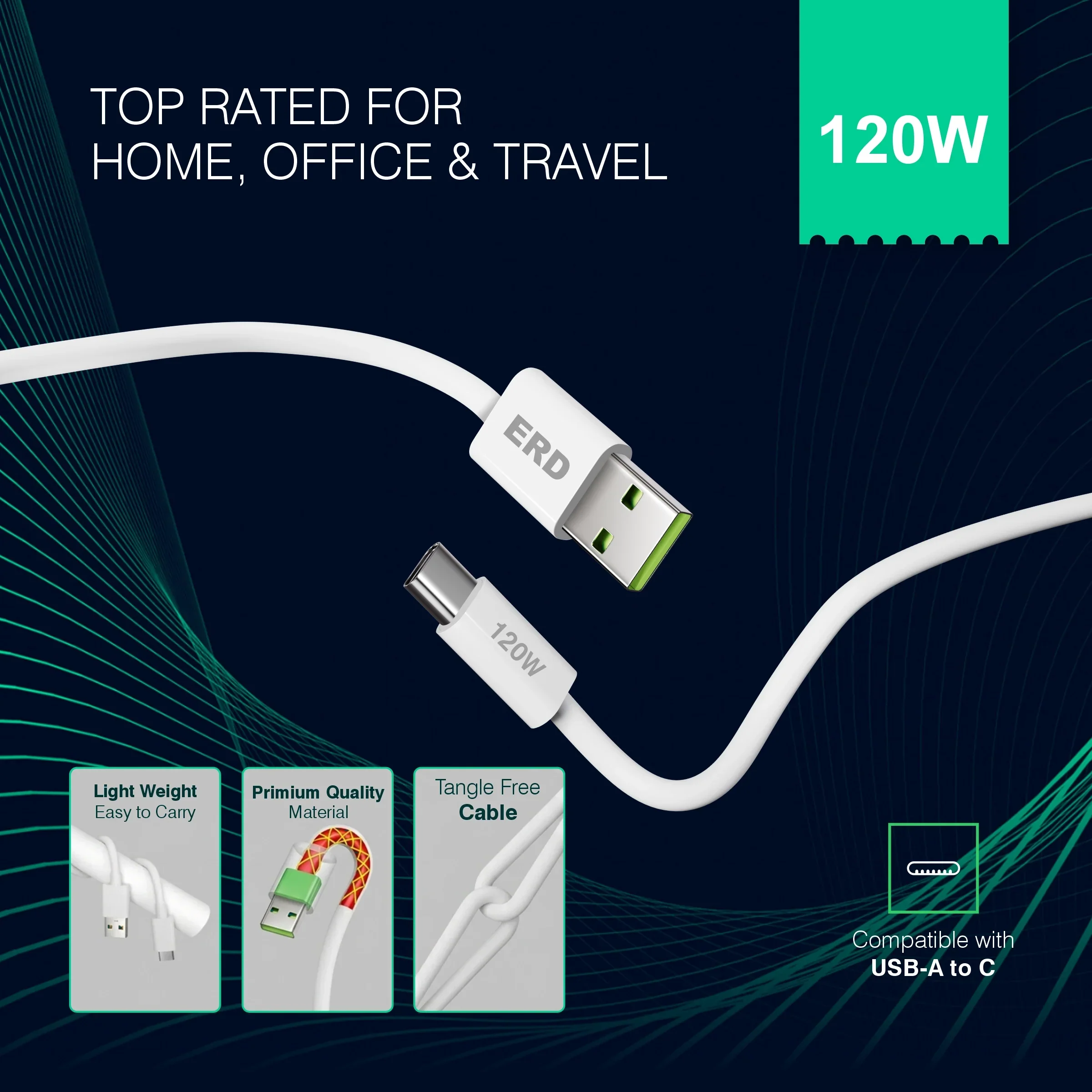 ERD UC-367 USB-A TO C SMART PPW 120W - Image 6