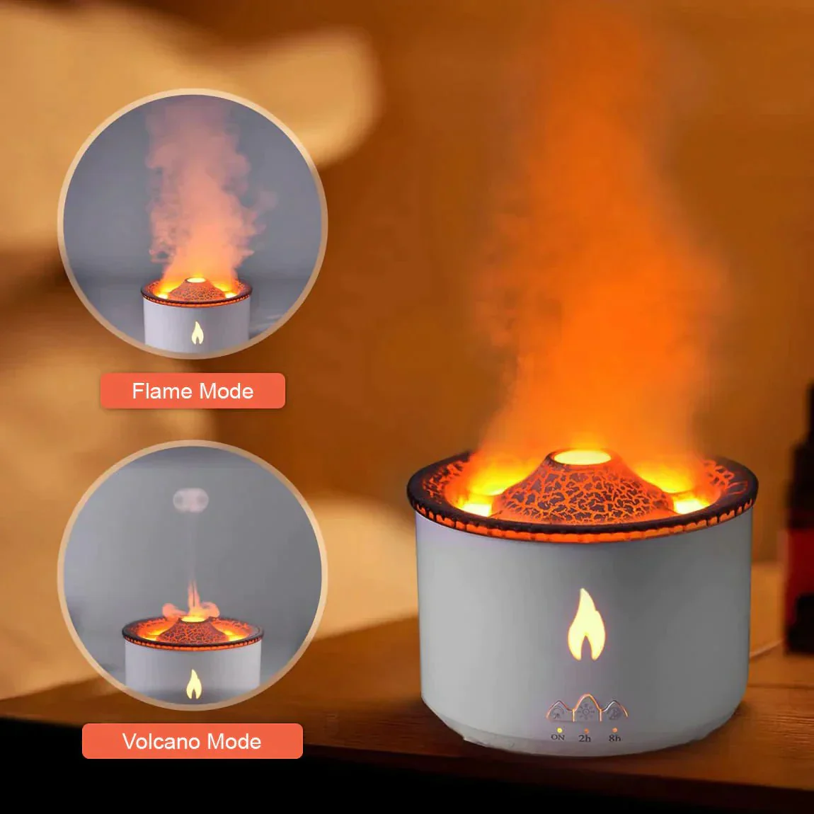 Essence: Enchanting Volcano Humidifier & Aromatherapy Diffuser with Flame Effect, Cool Mist & Auto Shut-Off - Image 3