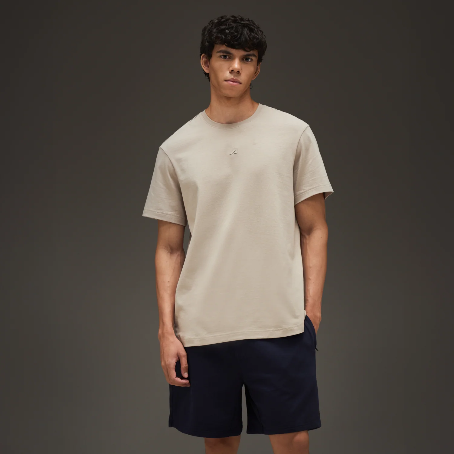 Essential Cotton T-Shirt Beige - Image 10