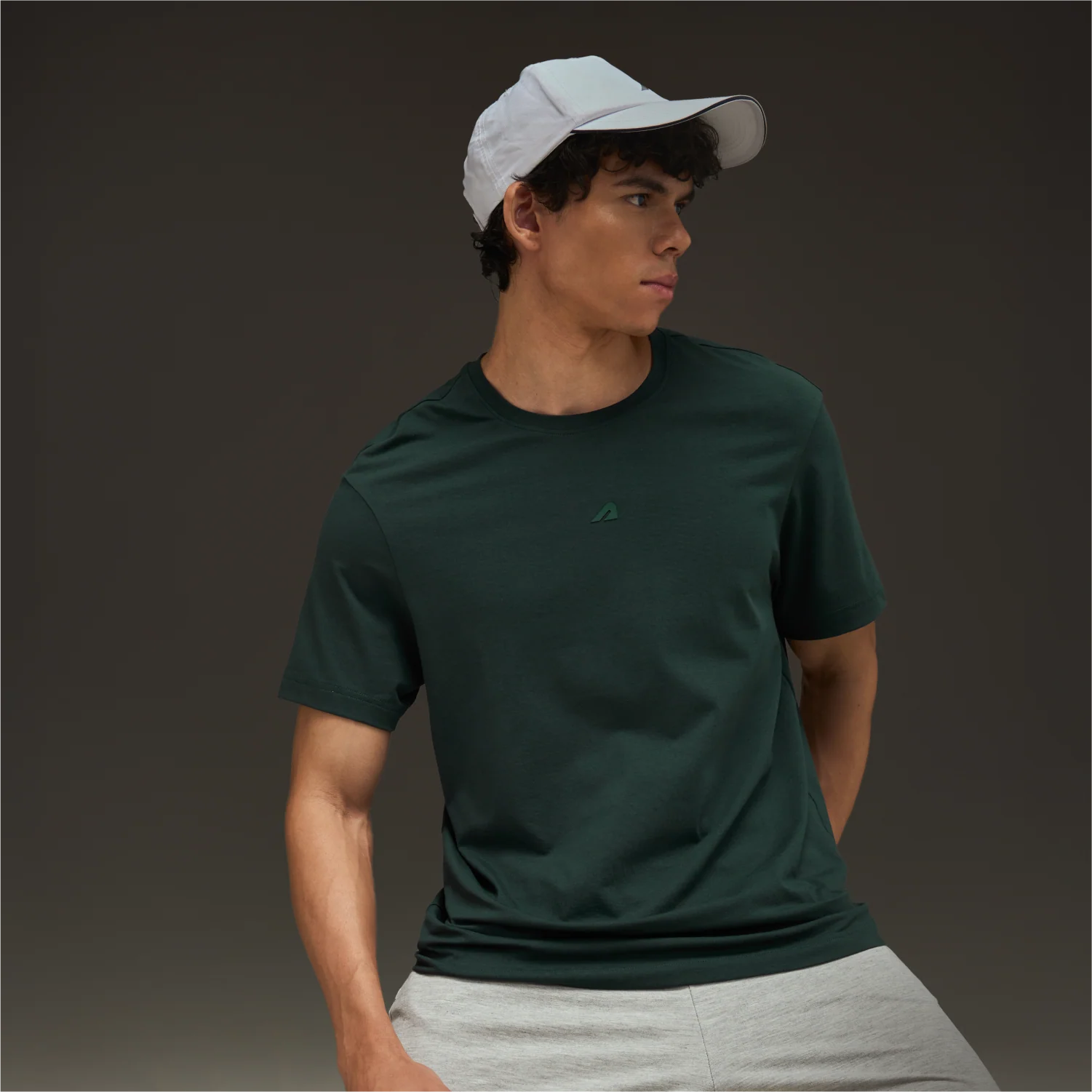 Essential Cotton T-Shirt Bottlegreen - Image 5