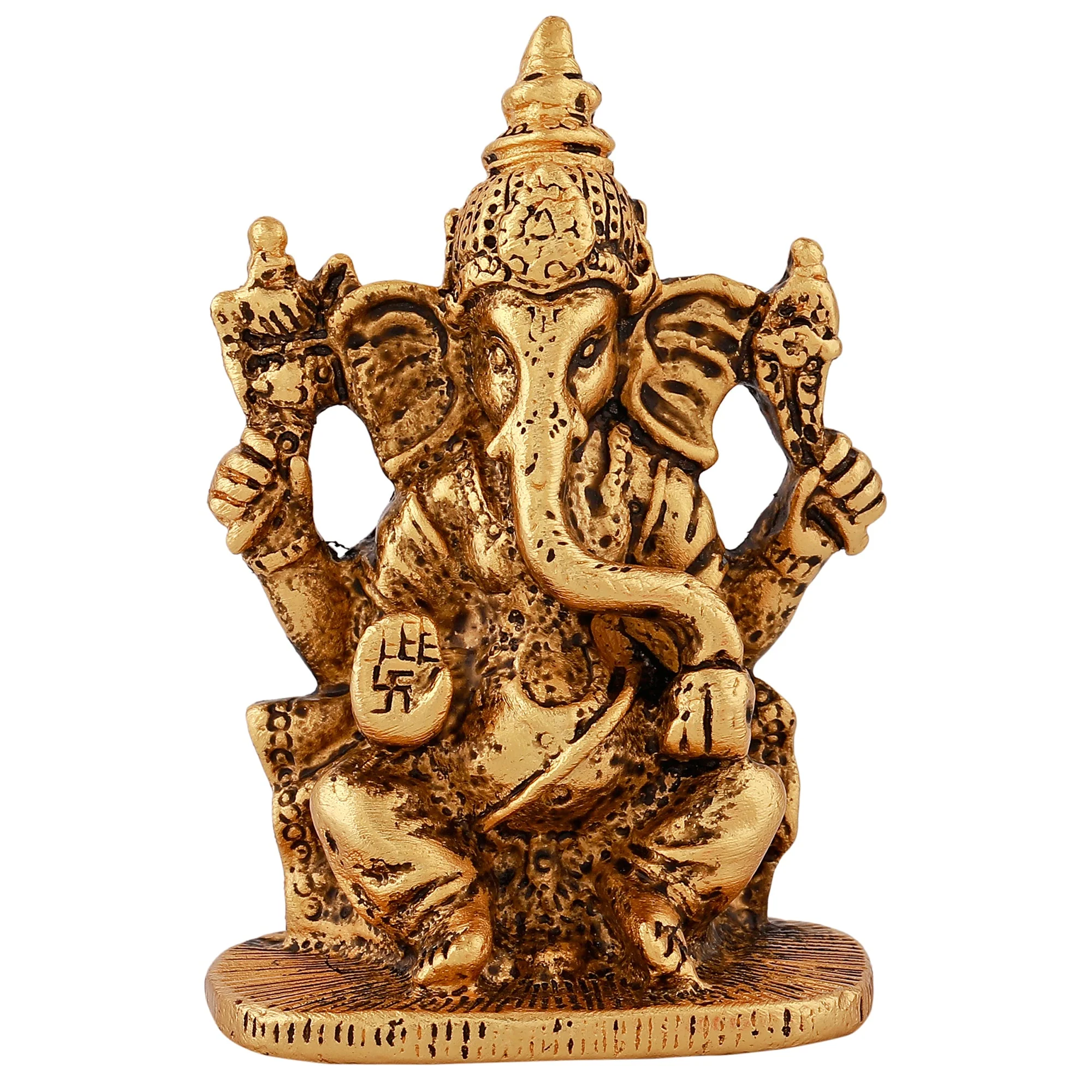Estele Gold Plated Antique Divine Lord Ganesh Idol For Gifts & House Warming/Home/Office Decors. - Image 2