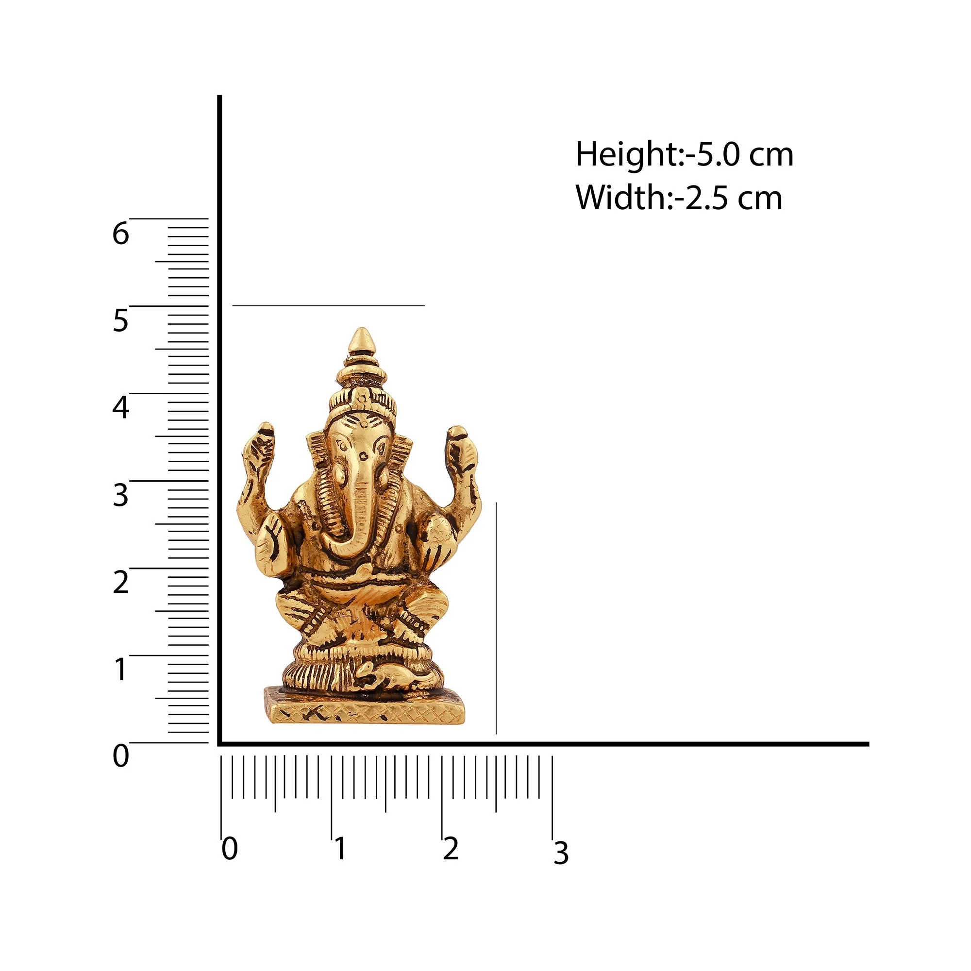 Estele Gold Plated Antique God Of Wisdom Lord Ganesh Idol For Home/Office Decors. - Image 5
