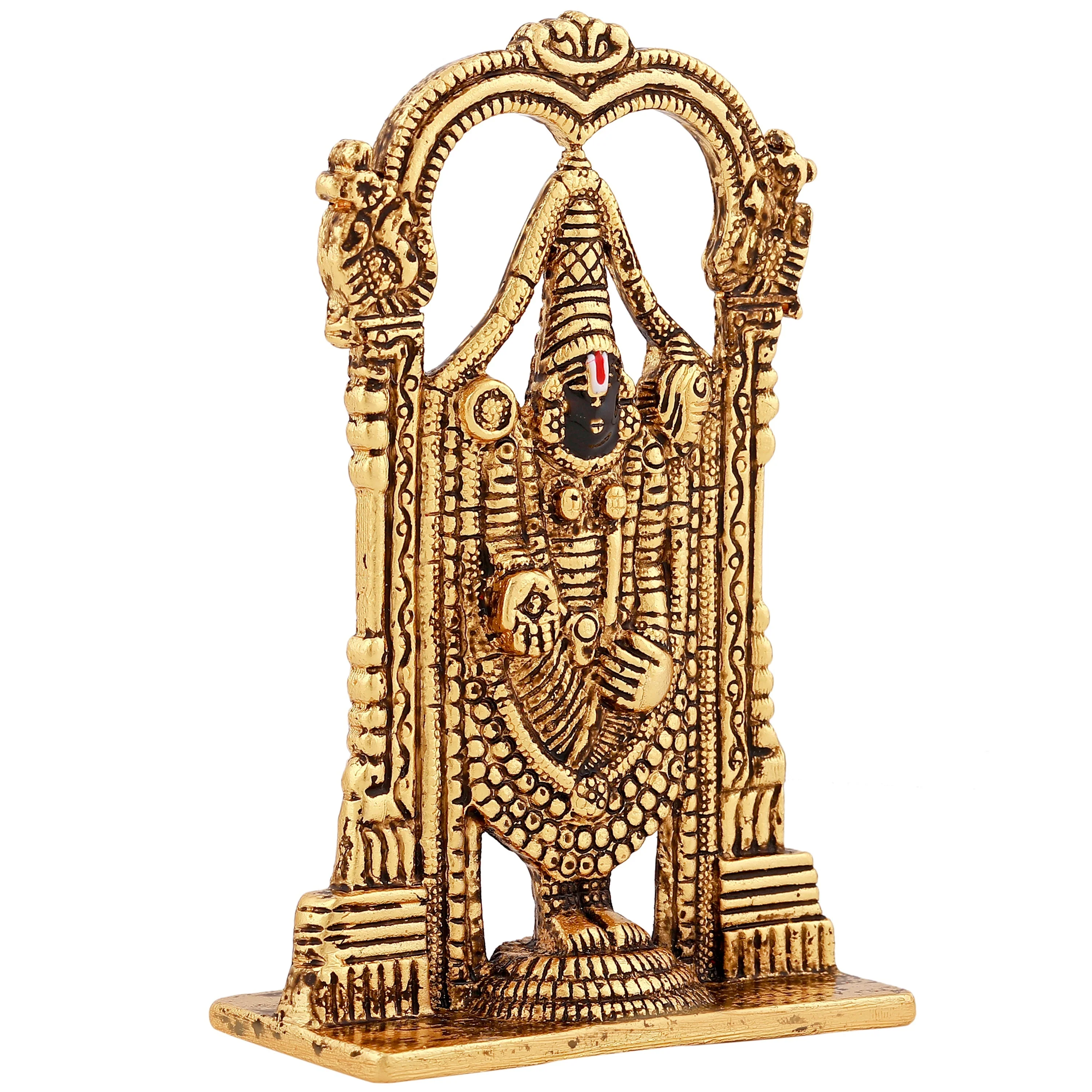 Estele Gold Plated Antique Lord Tirupati Balaji Idol Showpiece For Pooja Mandir/ Home Decorative - Image 3
