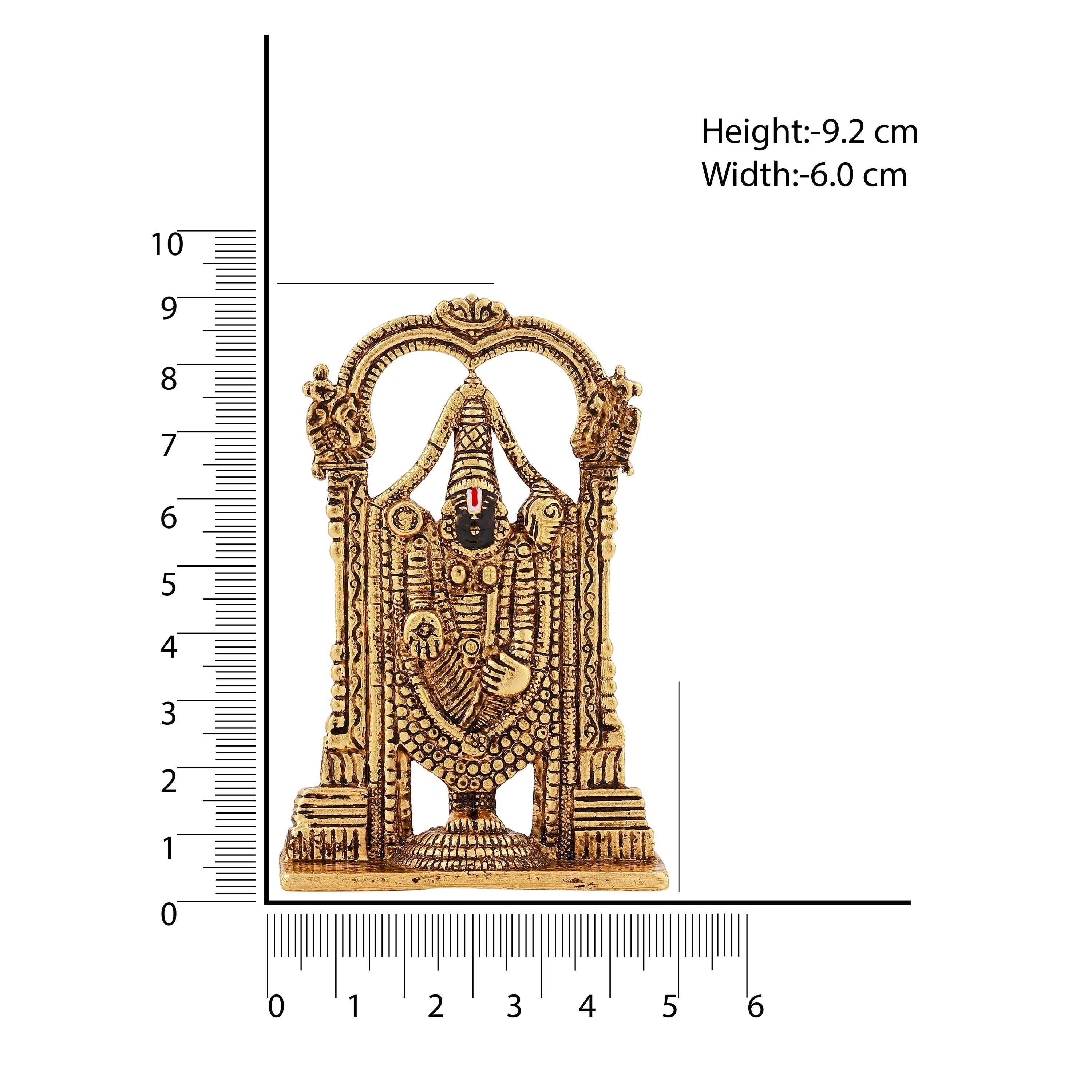 Estele Gold Plated Antique Lord Tirupati Balaji Idol Showpiece For Pooja Mandir/ Home Decorative - Image 5