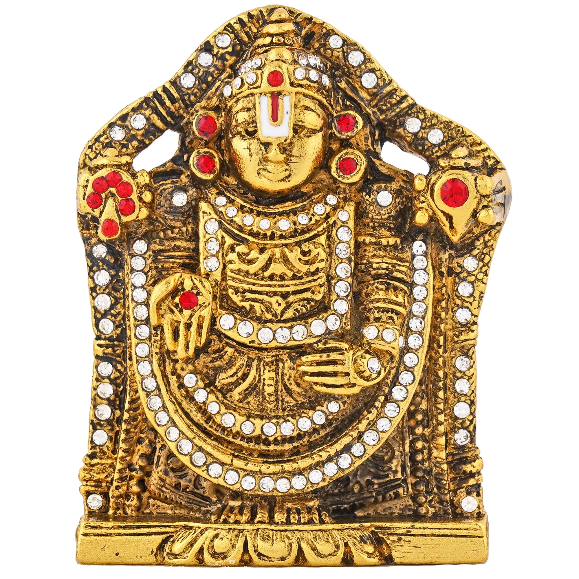 Estele Gold Plated Antique Lord Tirupati Balaji Idol Showpiece For Pooja Mandir/ Home Decorative - Image 2