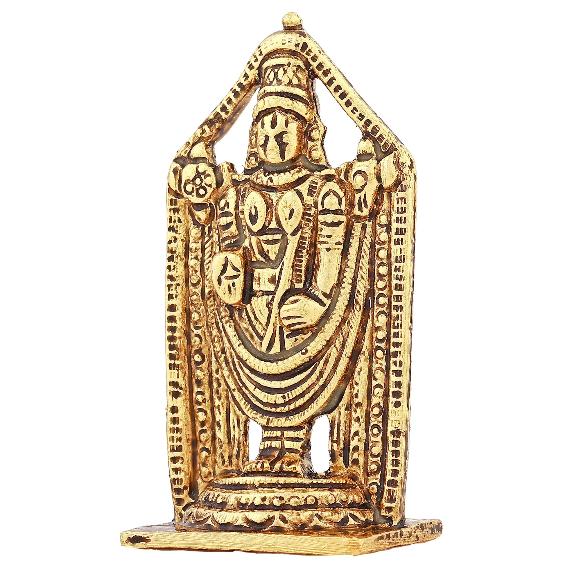 Estele Gold Plated Antique Lord Tirupati Balaji Idol Showpiece For Pooja Mandir/ Home Decorative - Image 3