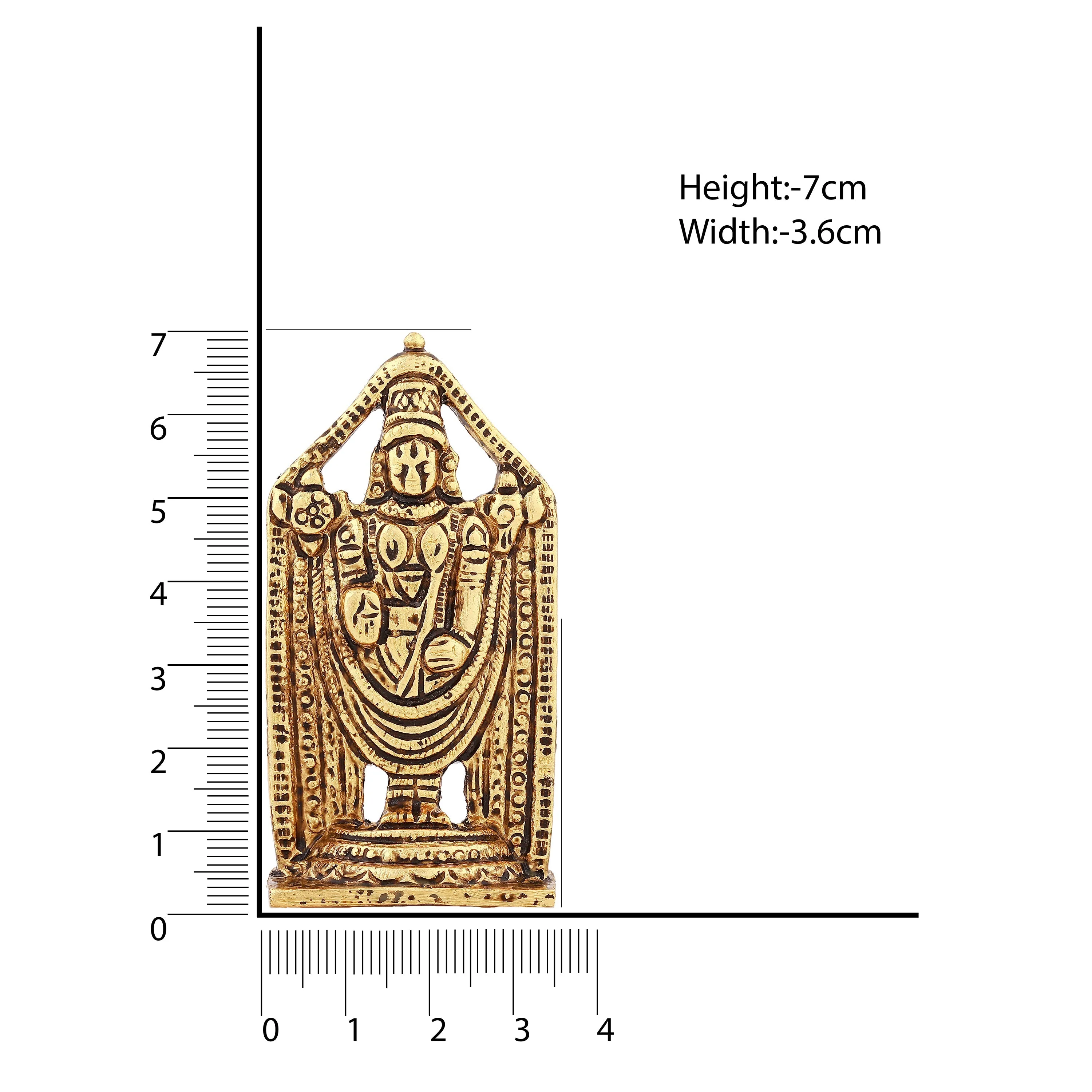 Estele Gold Plated Antique Lord Tirupati Balaji Idol Showpiece For Pooja Mandir/ Home Decorative - Image 5