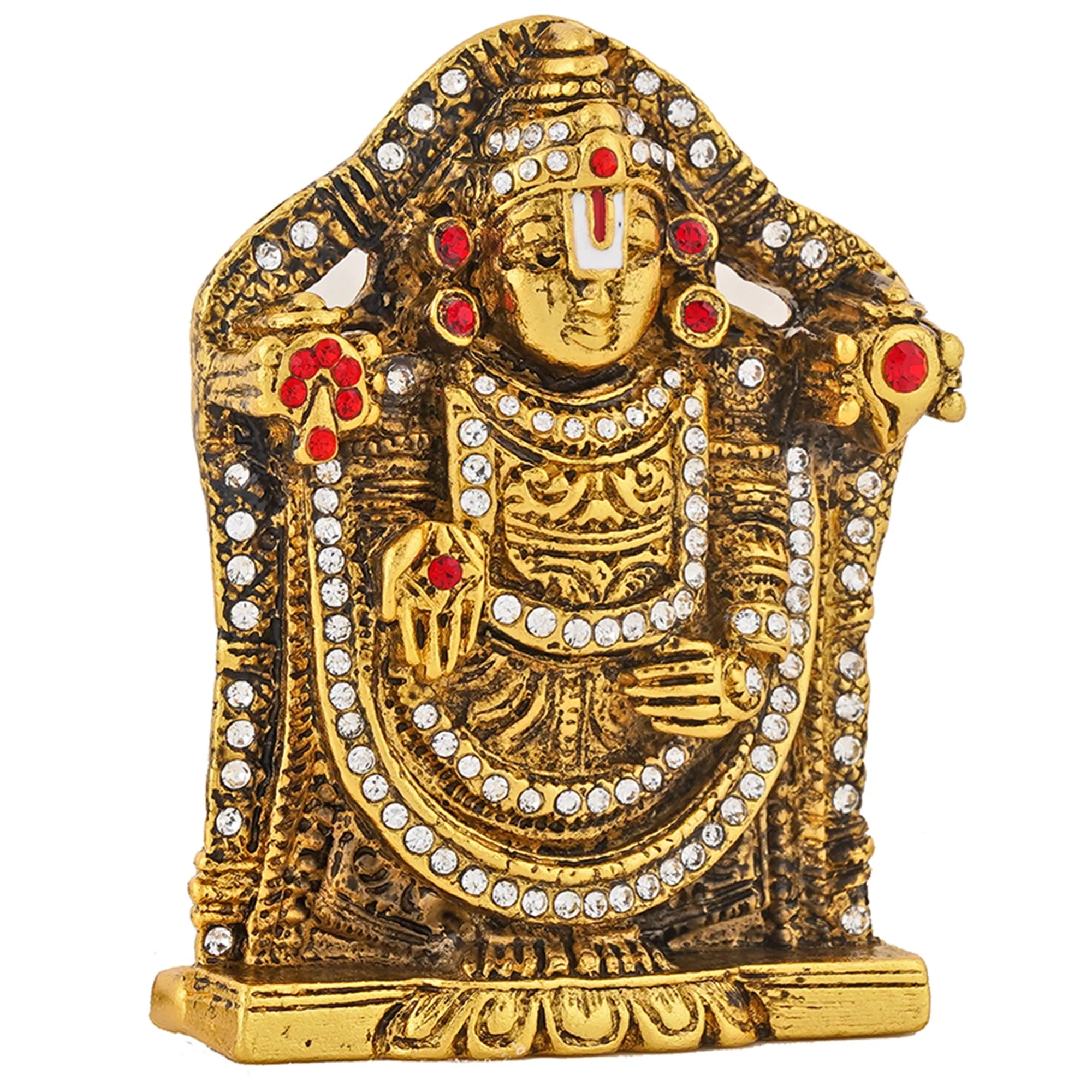 Estele Gold Plated Antique Lord Tirupati Balaji Idol Showpiece For Pooja Mandir/ Home Decorative - Image 3