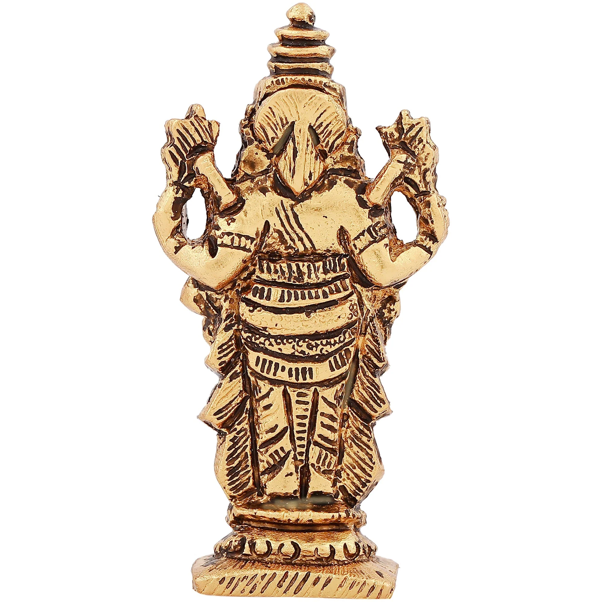 Estele Gold Plated Antique Lord Tirupati Balaji Idol Showpiece For Pooja Mandir/ Home Decorative - Image 4