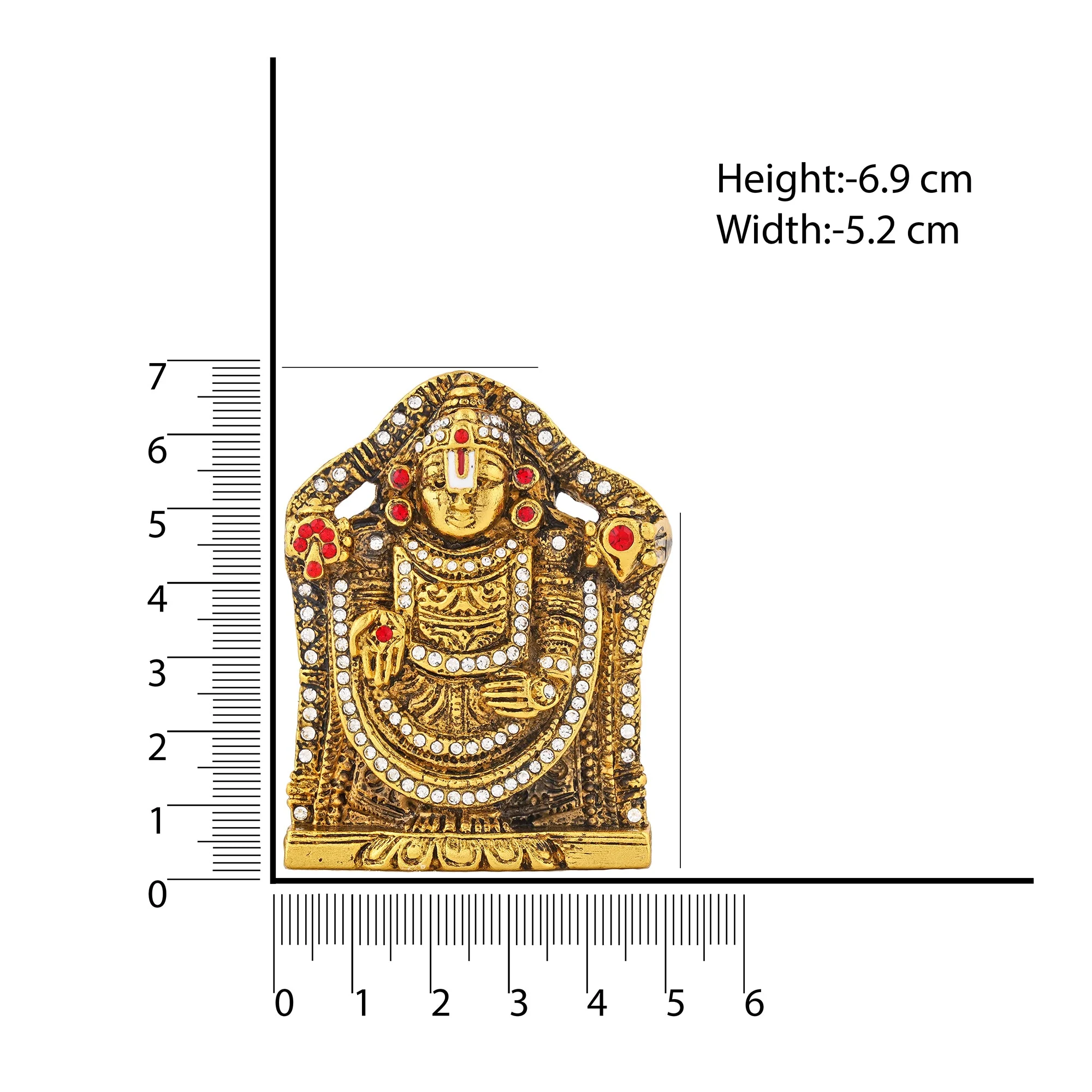Estele Gold Plated Antique Lord Tirupati Balaji Idol Showpiece For Pooja Mandir/ Home Decorative - Image 5