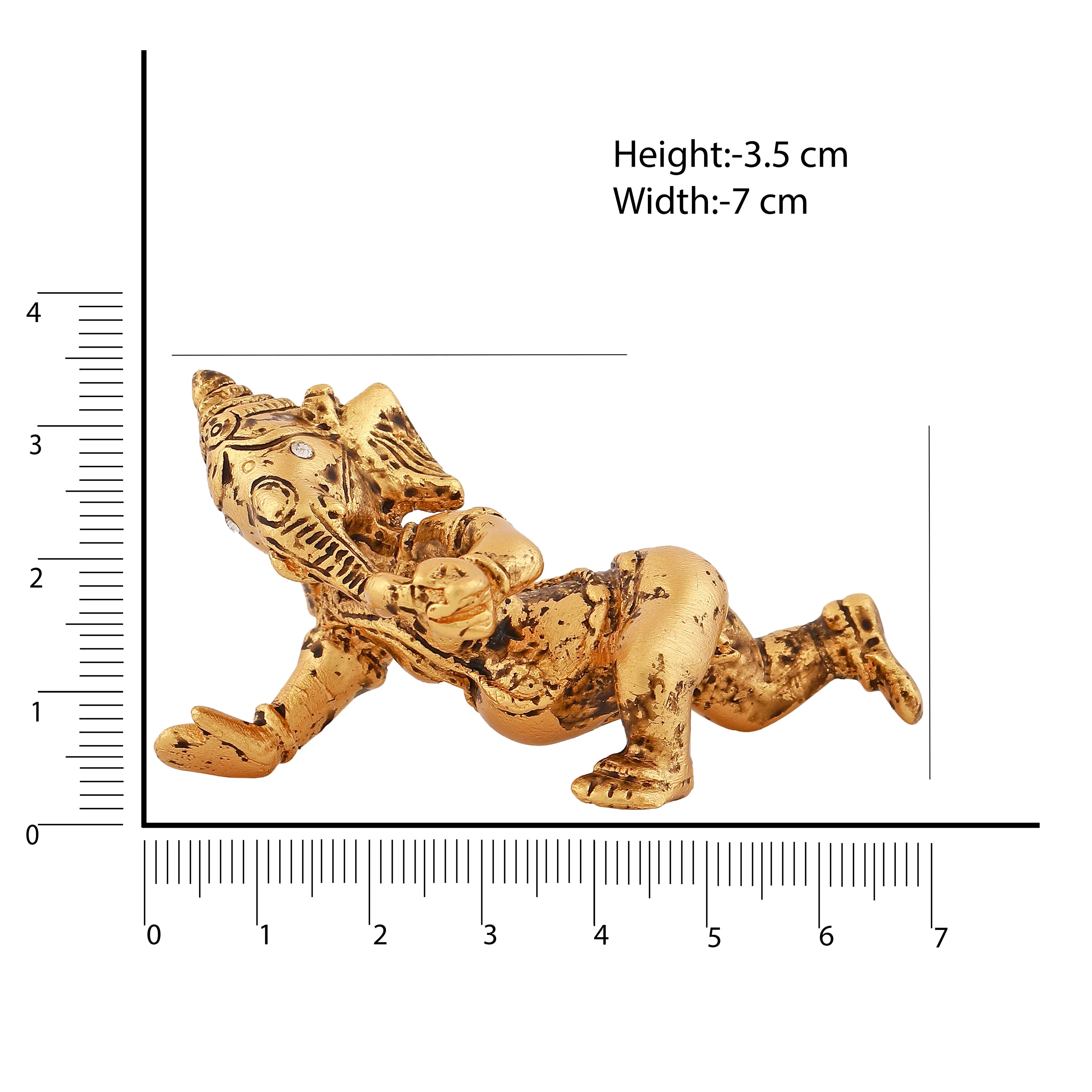 Estele Gold Plated Antique Spiritual Lord Bal Ganesh Idol For Gifts & House Warming/Home/Office Decors. - Image 5