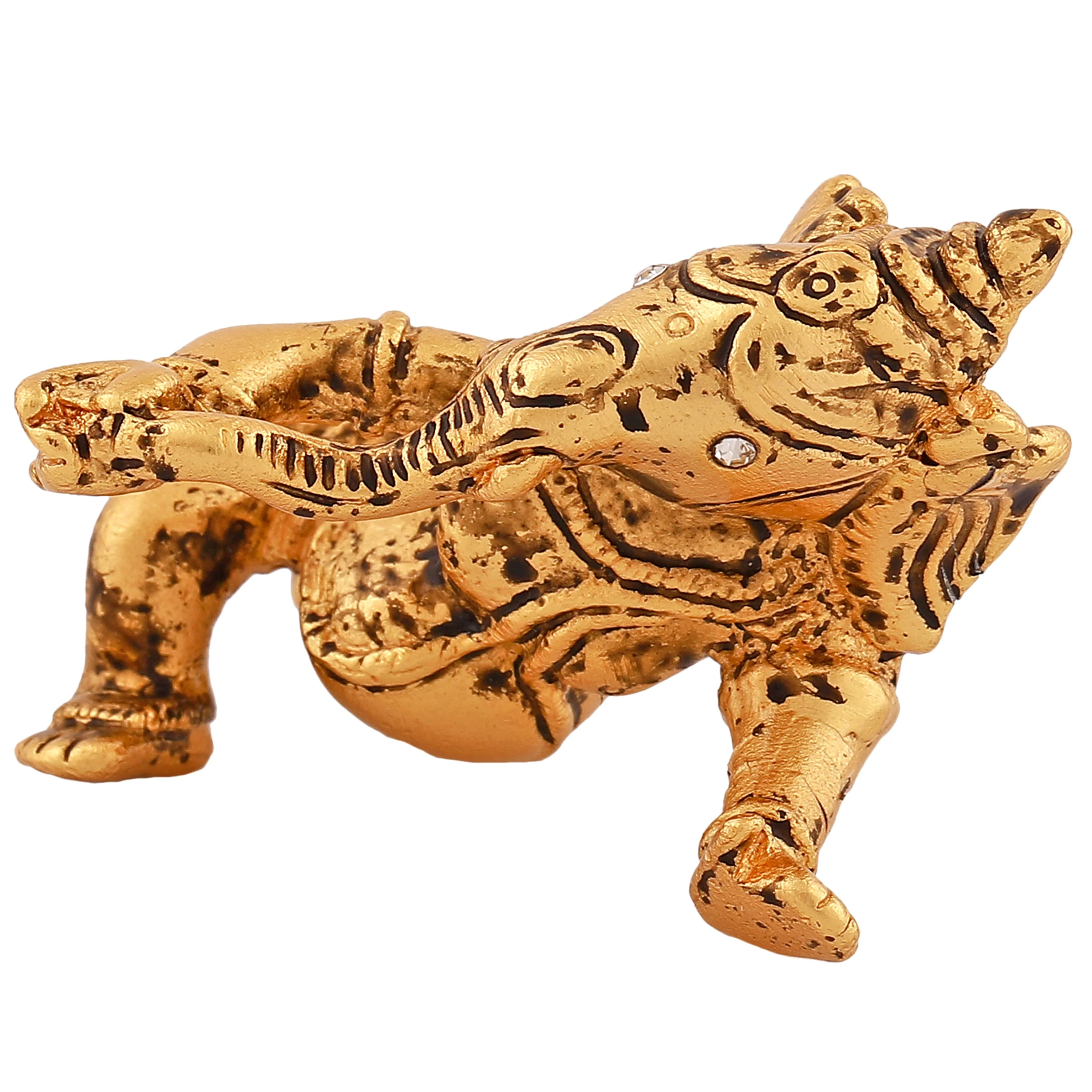 Estele Gold Plated Antique Spiritual Lord Bal Ganesh Idol For Gifts & House Warming/Home/Office Decors. - Image 8
