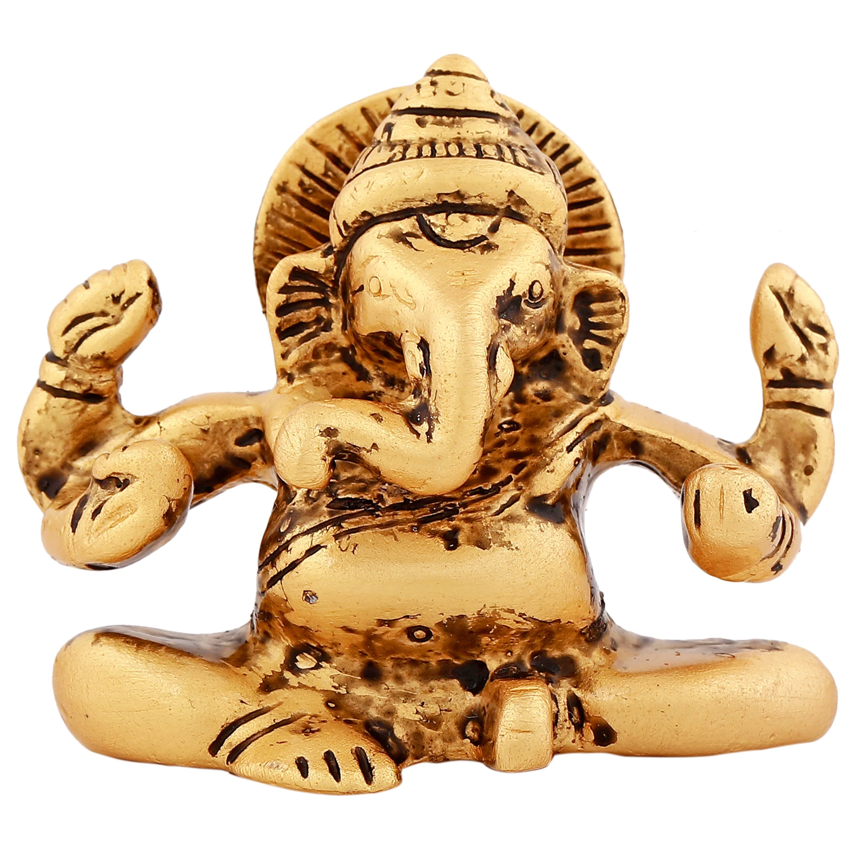 Estele Gold Plated Antique Spiritual Lord Ganesh Idol For Gifts & House Warming/Home/Office Decors. - Image 2